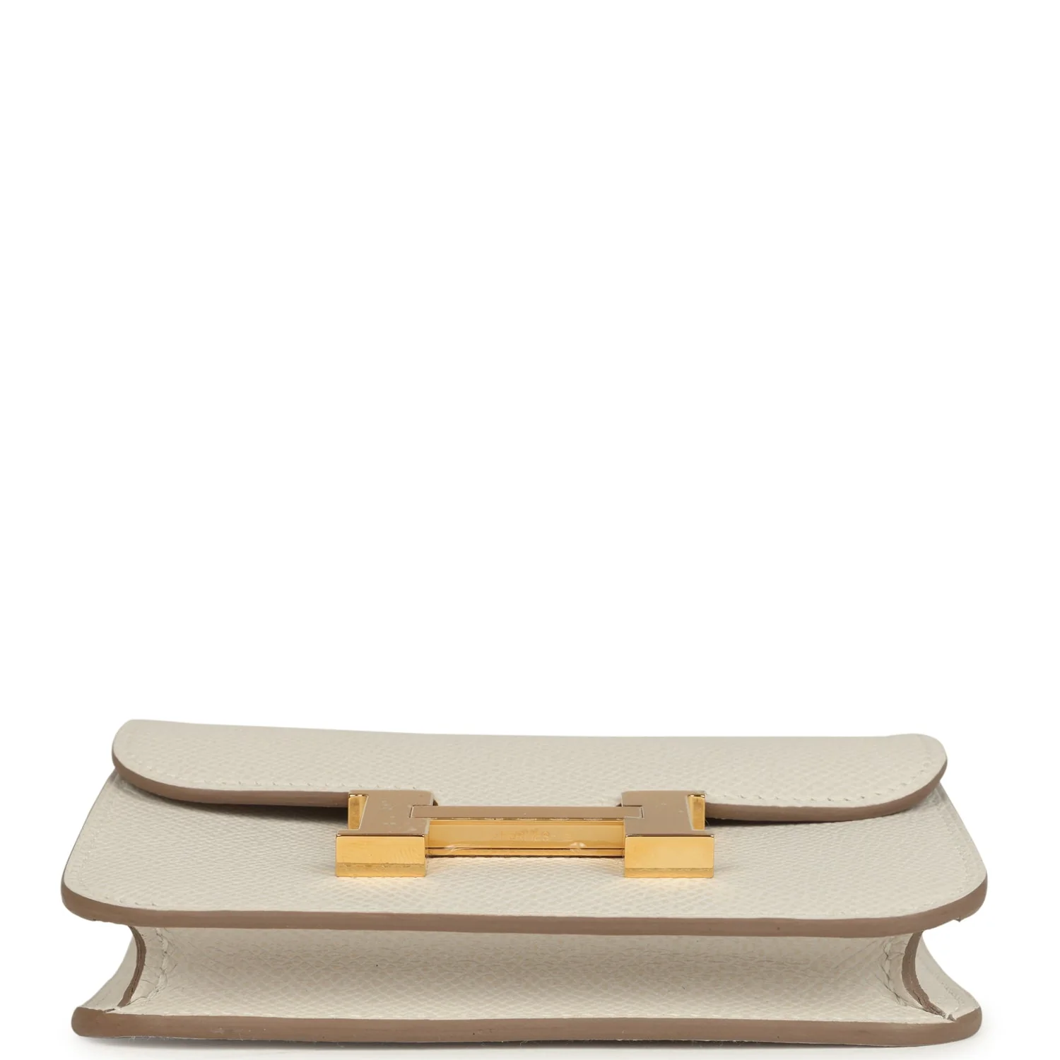 Hermes Constance Slim Wallet Craie Epsom Gold Hardware