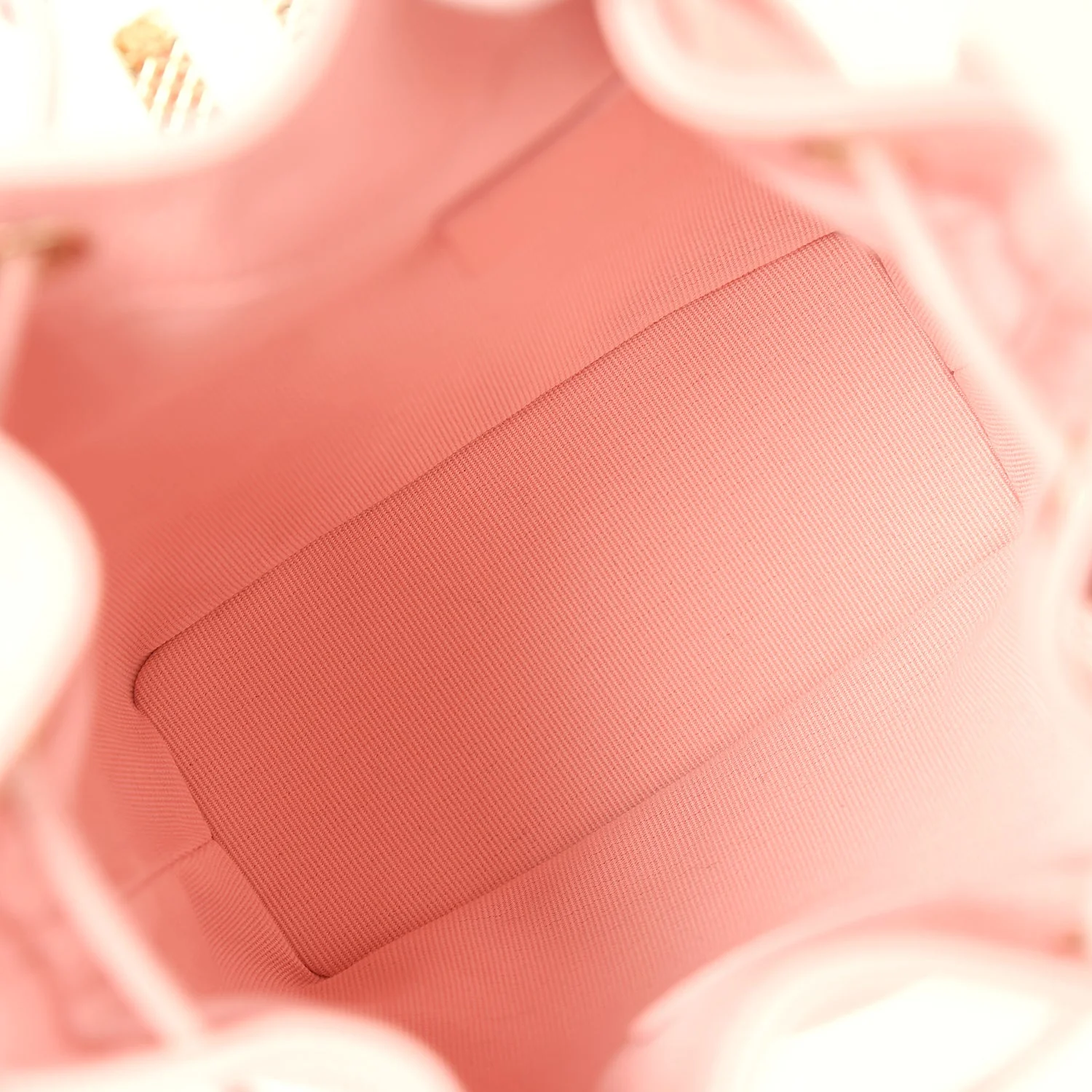 Chanel Mini Top Handle Bucket Bag with Chain Pink Shiny Caviar Light Gold Hardware