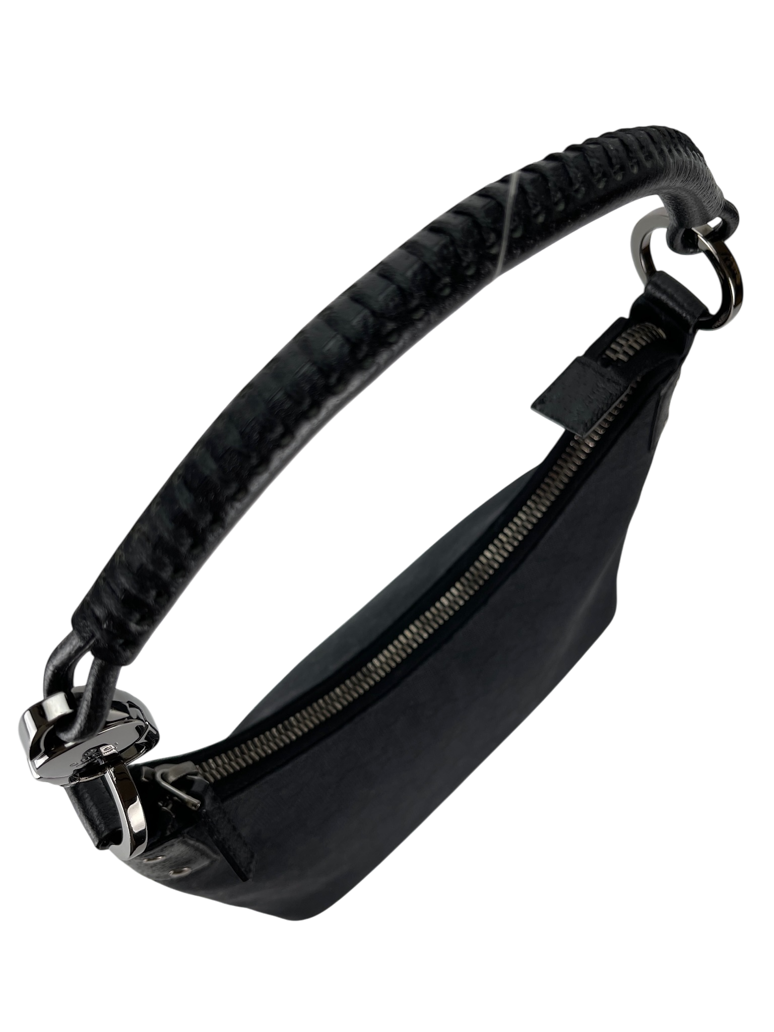 GUCCI - GG Black Canvas Shoulder Hobo Cloth Bag