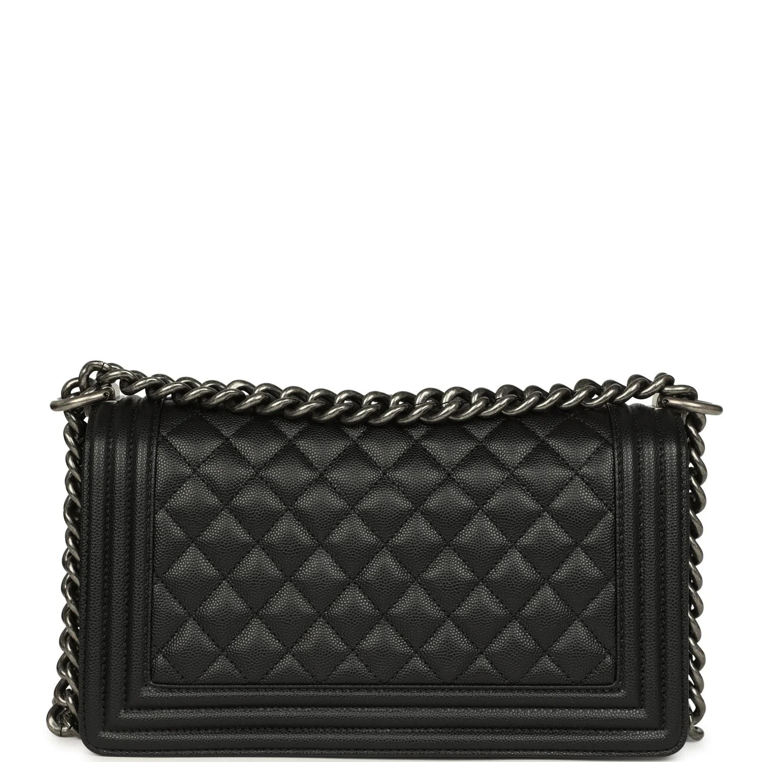 Chanel Medium Boy Bag Black Caviar Aged Ruthenium Hardware