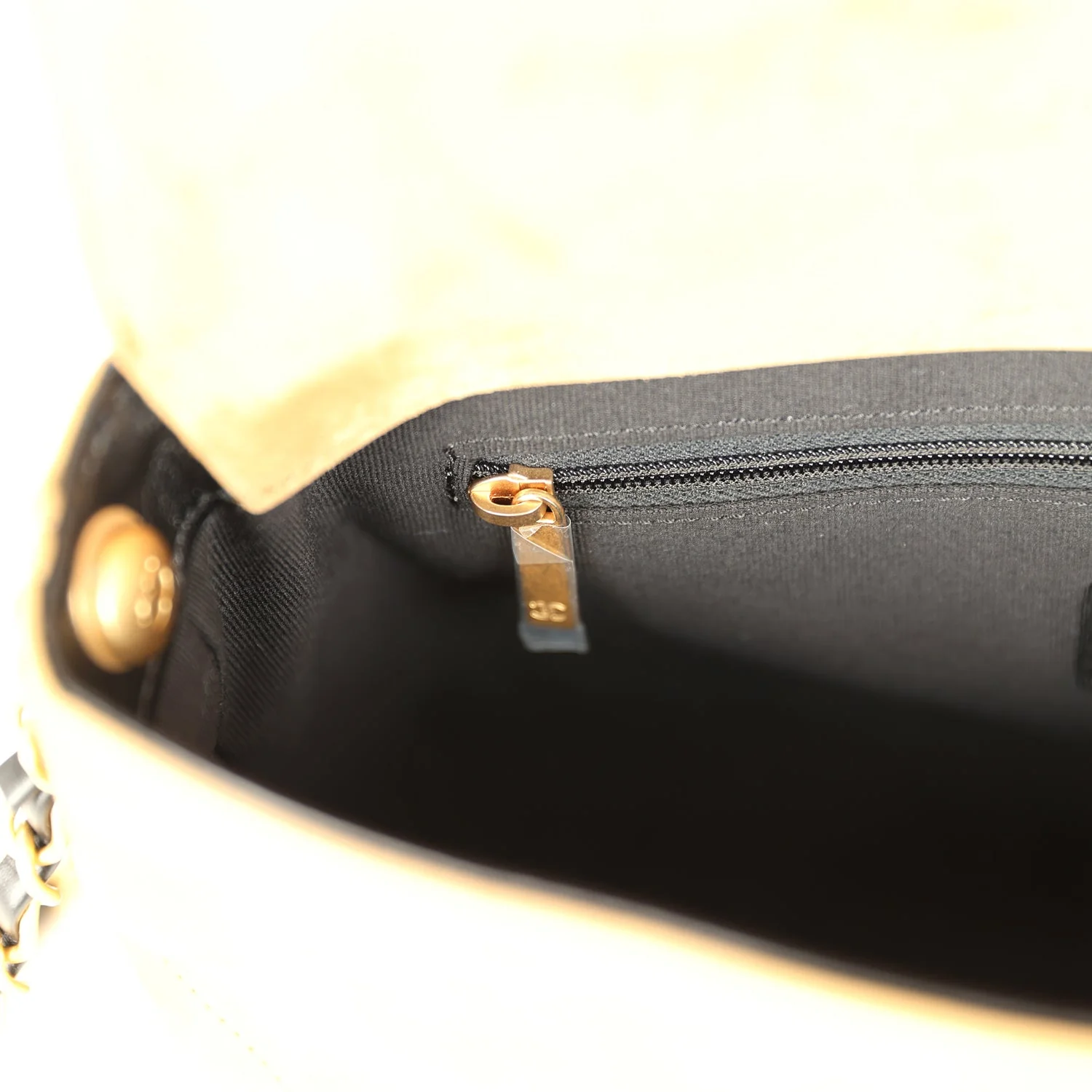 Chanel Coco Base Top Handle Flap Bag Brown Suede and Black Shiny Lambskin Brushed Gold Hardware