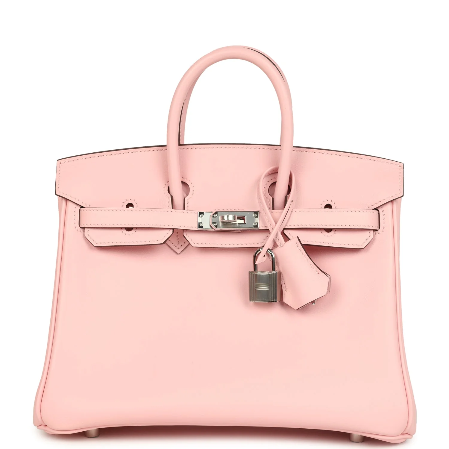 Pre-owned Hermes Birkin 25 Rose Sakura Jonathan Palladium Hardware