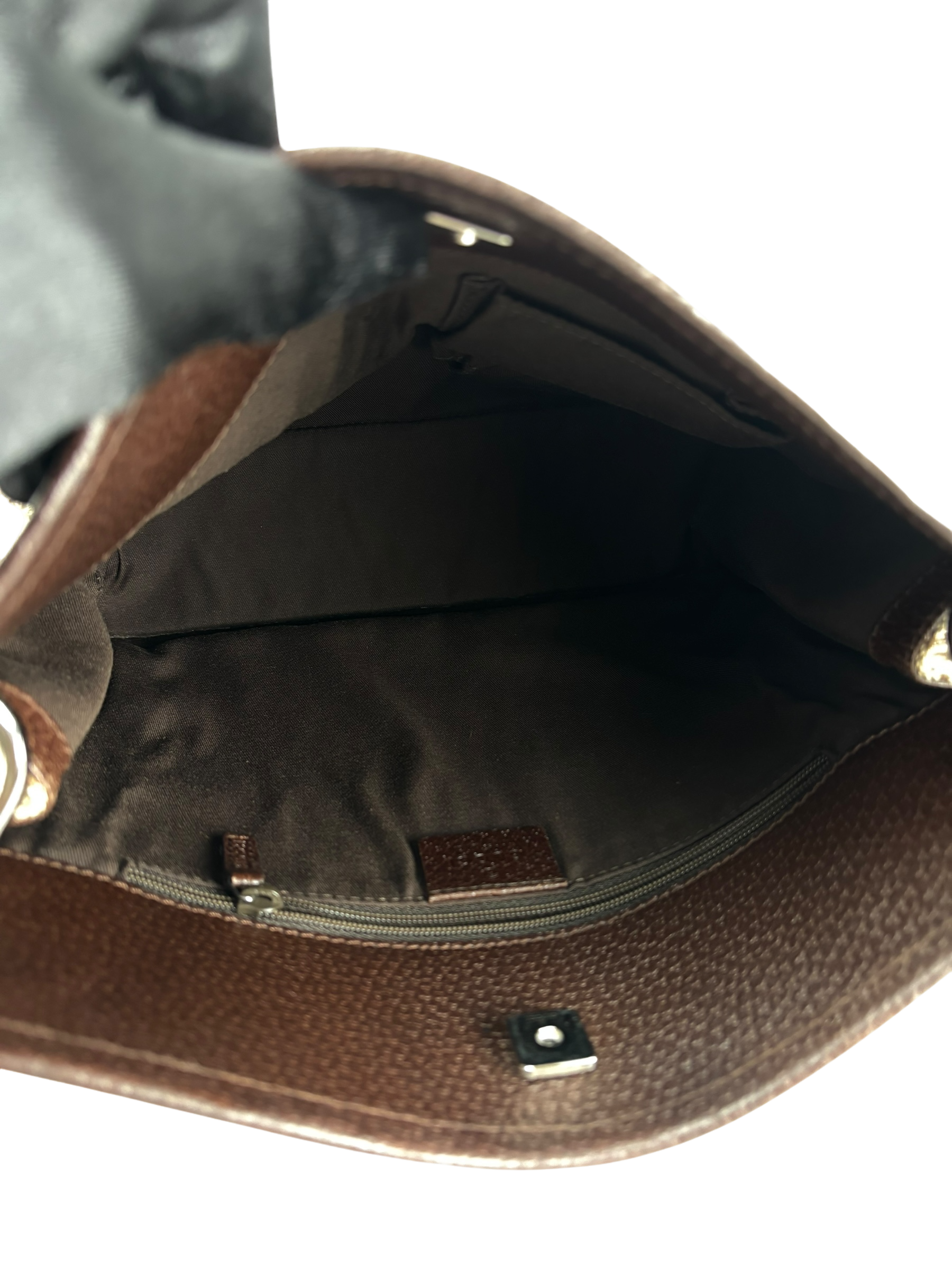 GUCCI - GG Canvas Brown Message Shoulder Bag