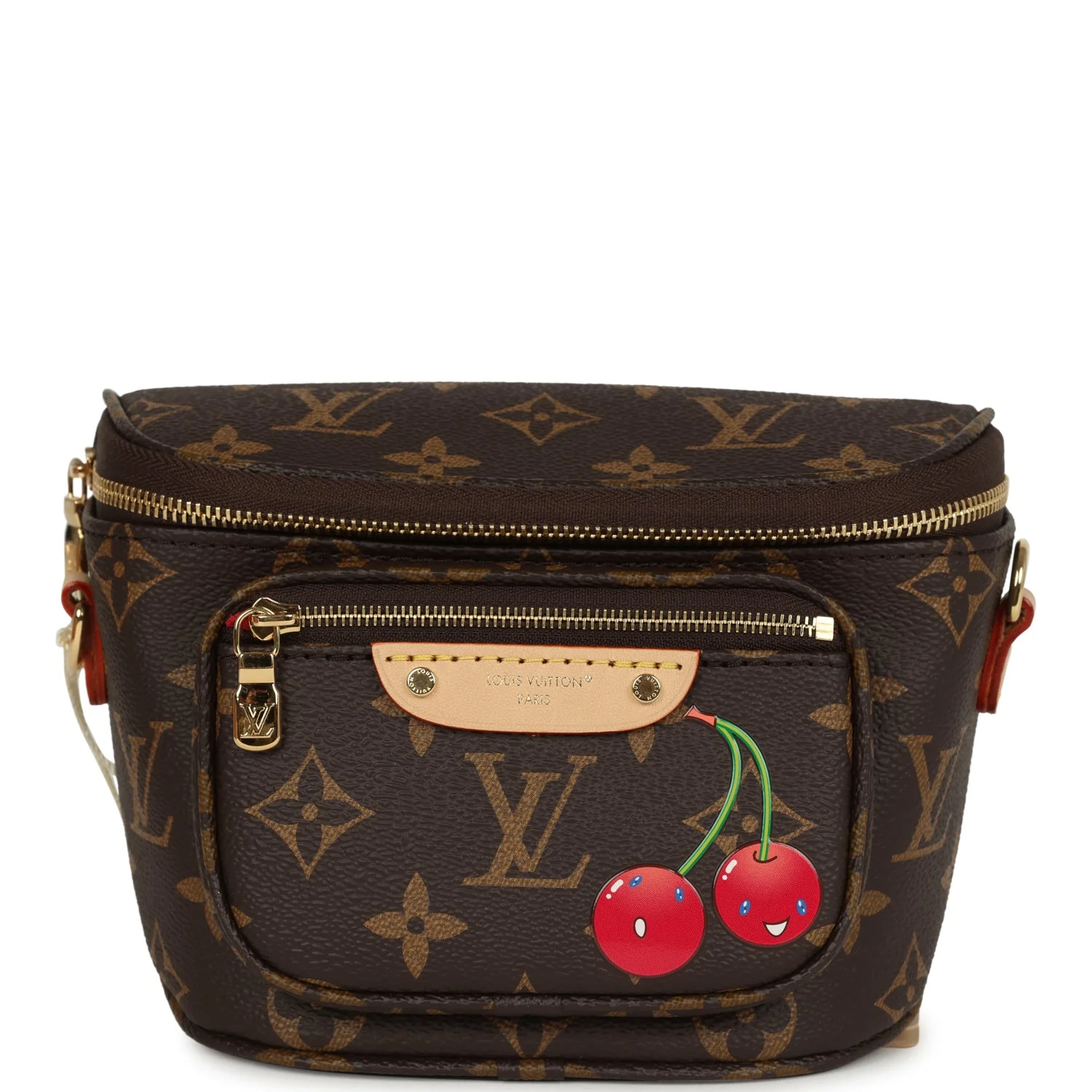 Louis Vuitton X Takashi Murakami Mini Bumbag Cherry Brown Monogram Gold Hardware