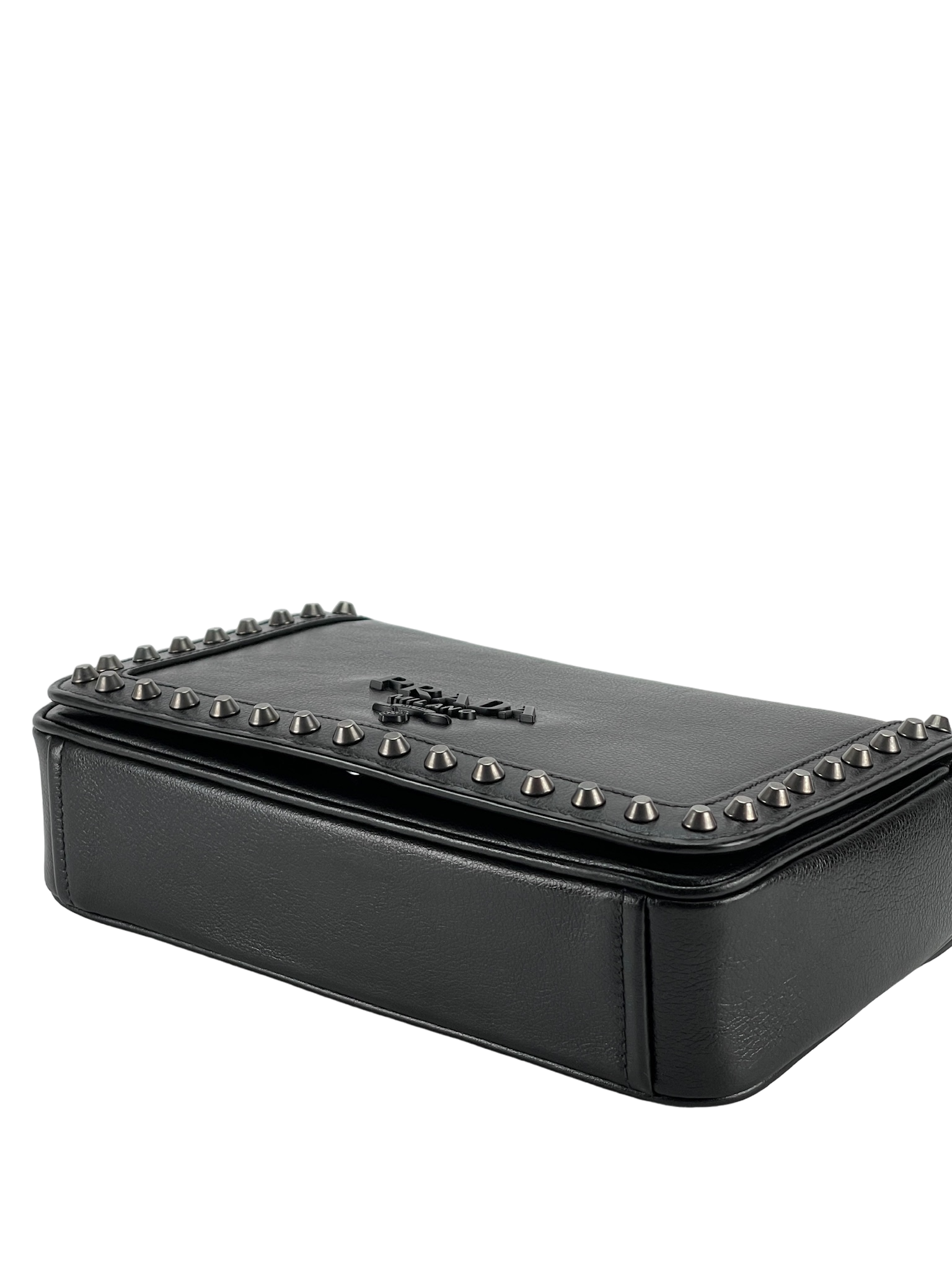 PRADA - Pattina Glace Studded Bag