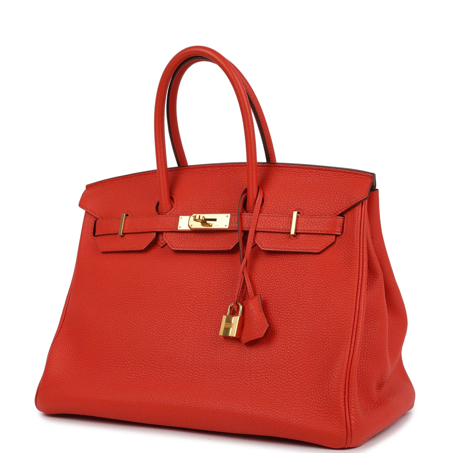 Pre-owned Hermes Birkin 35 Capucine Togo Gold Hardware