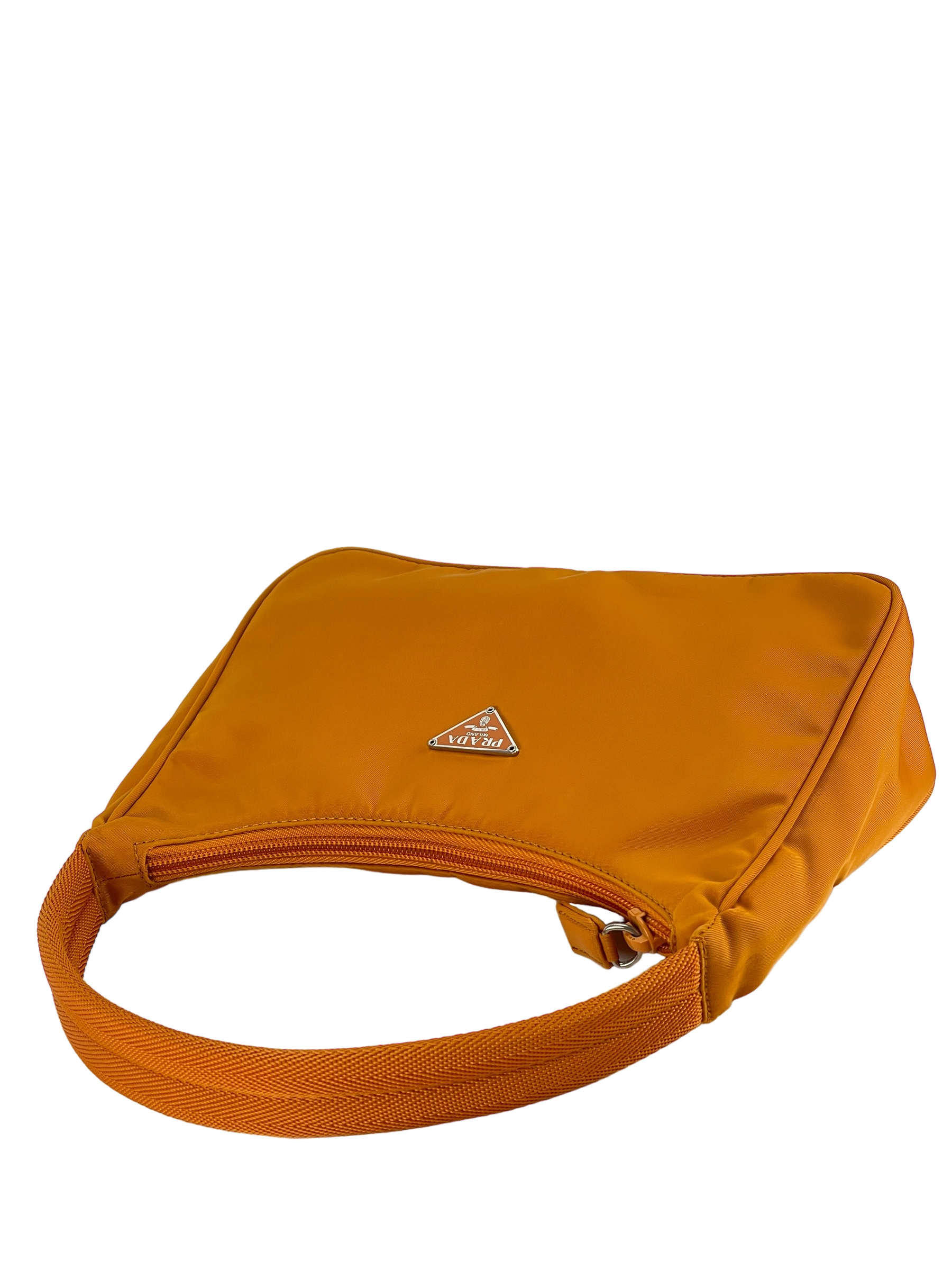 PRADA - Orange Nylon Hobo Bag