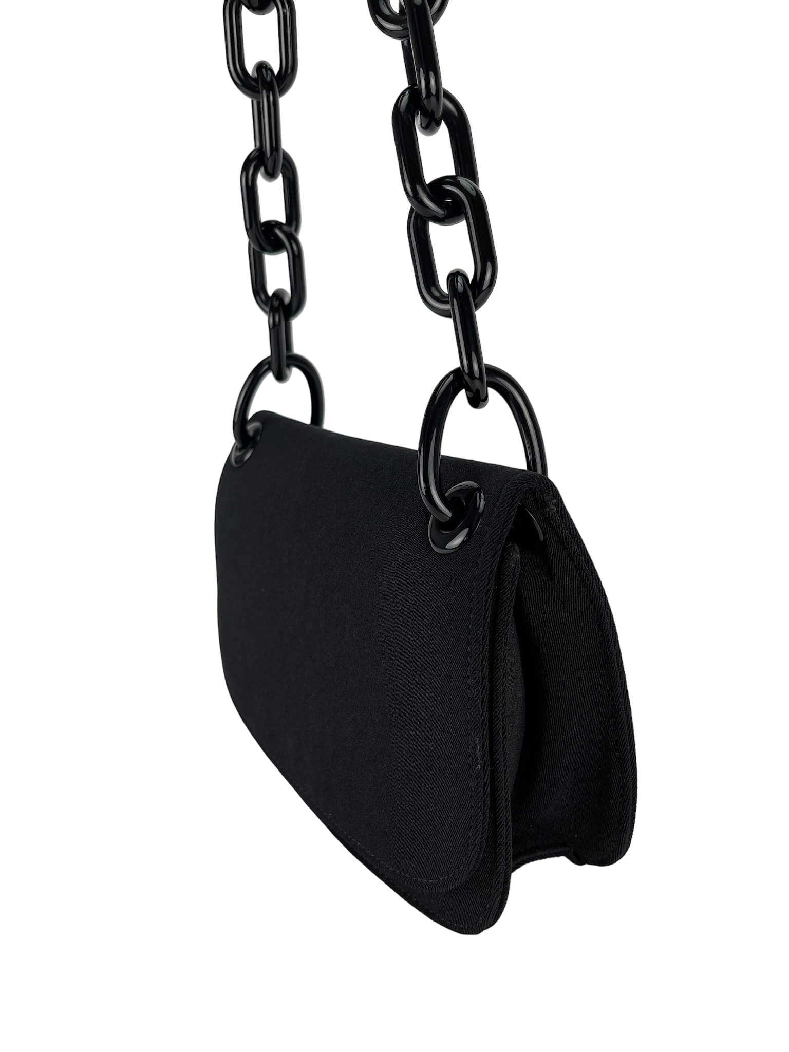 PRADA - Triangle Logo Chunky Chain Shoulder Bag