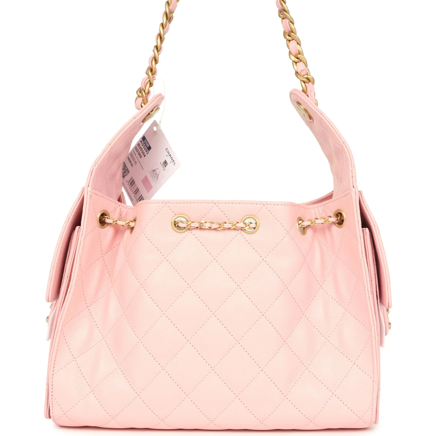 Chanel Small 25 Hobo Bag Light Pink Caviar Antique Gold Hardware