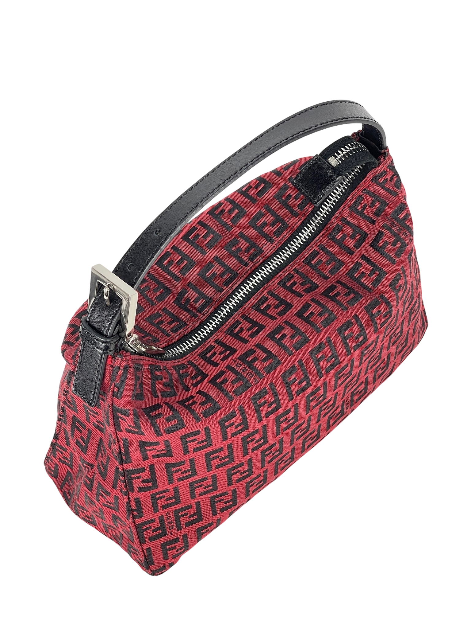 FENDI - Red Canvas Zucchino Pochette Handbag