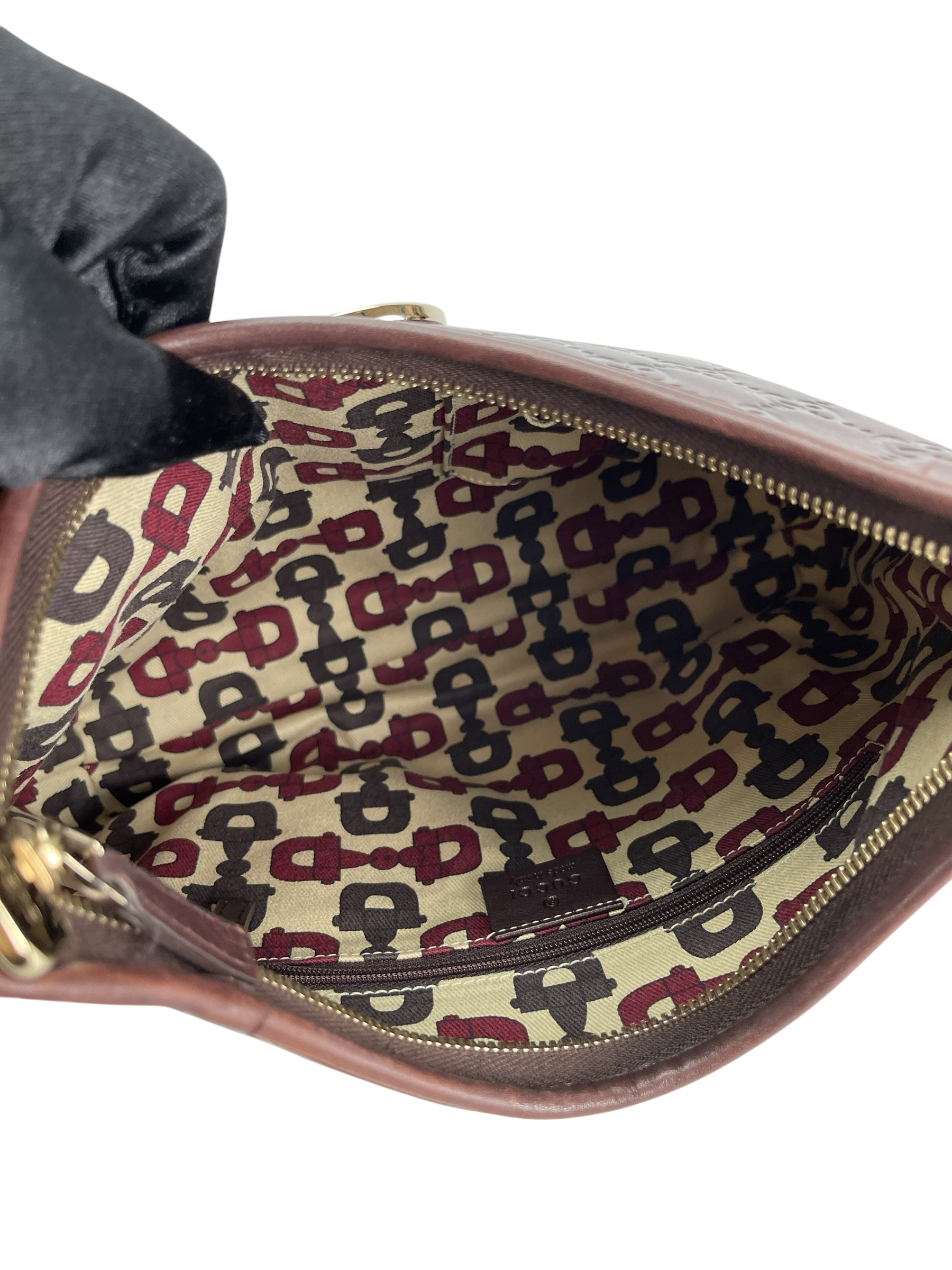 GUCCI - Dark Brown Abbey Guccissima Semi Shoulder Bag