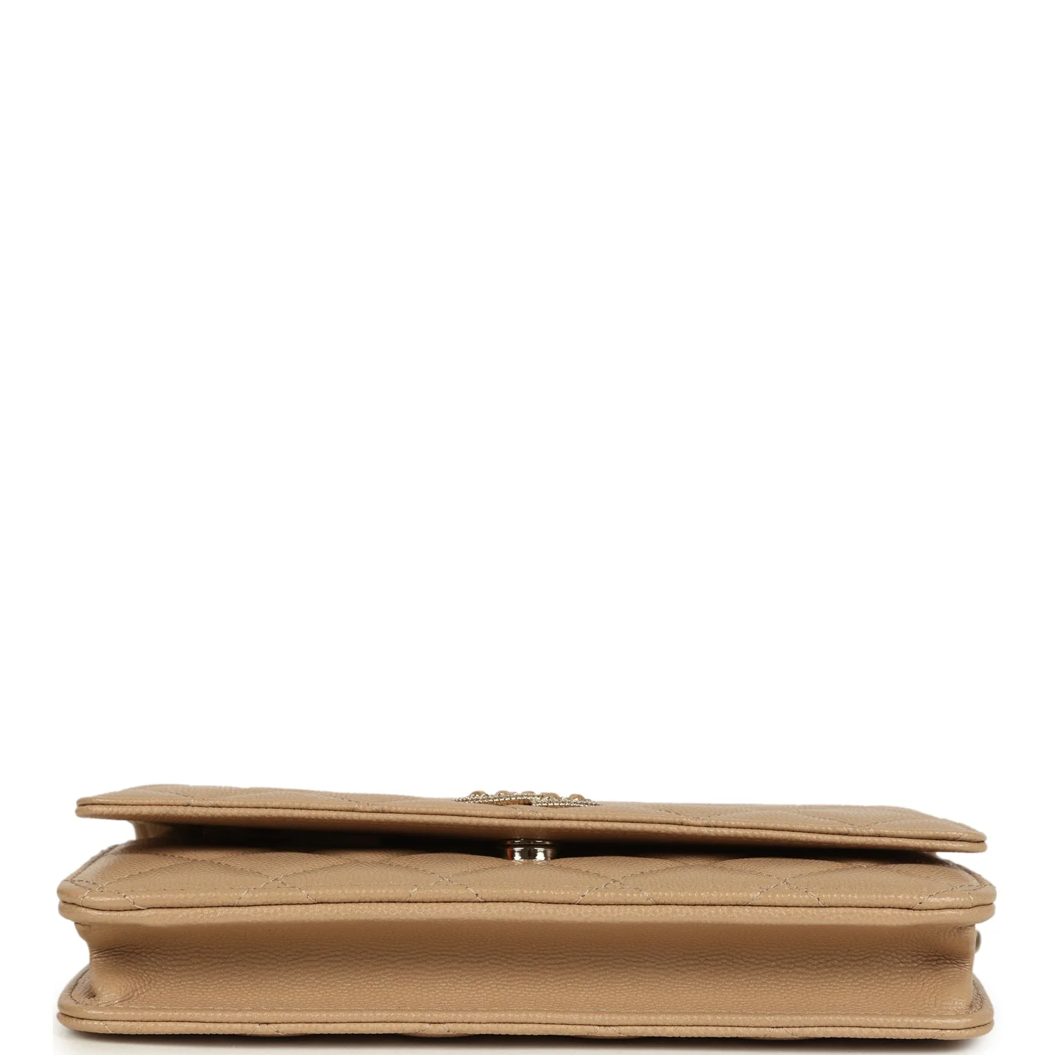 Chanel Wallet On Chain WOC Beige Shiny Caviar Light Gold Hardware