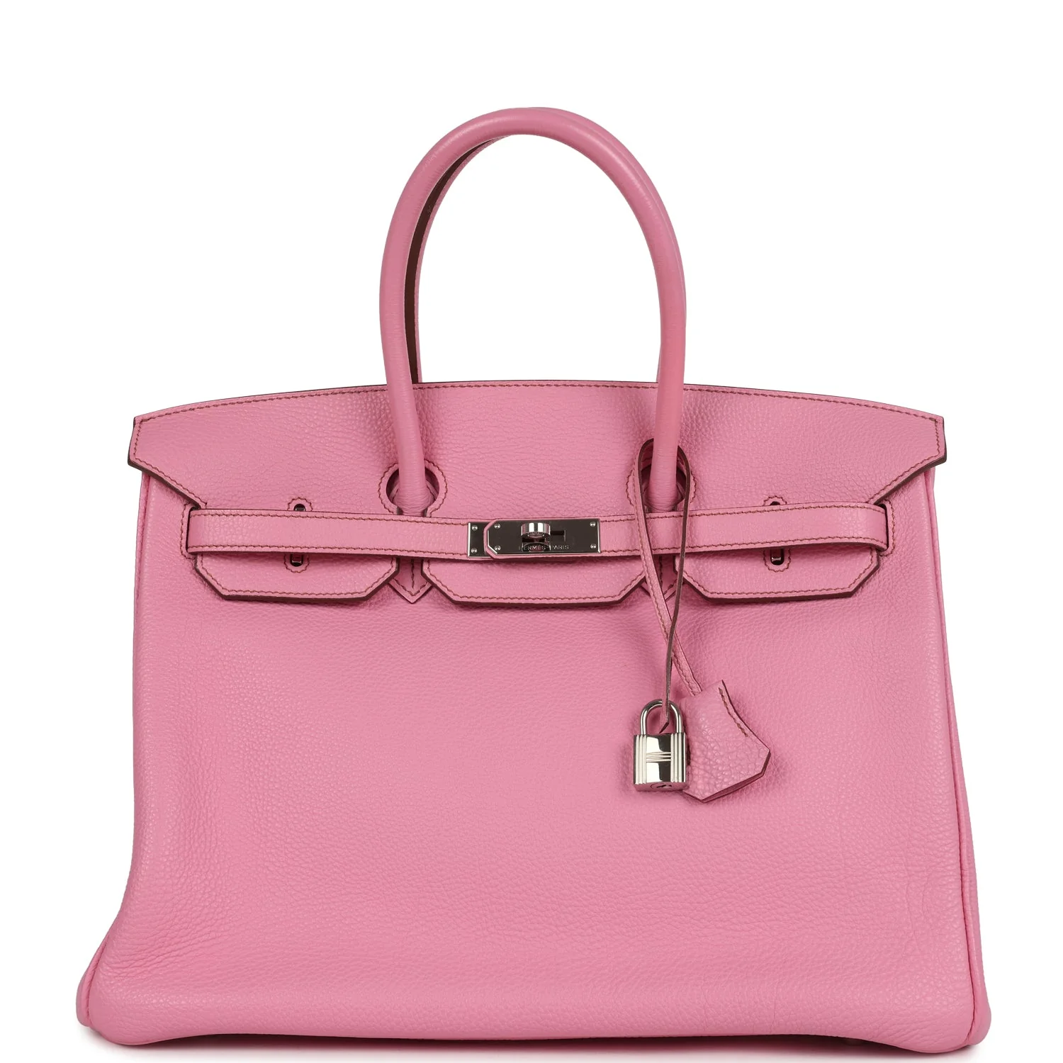 Pre-owned Hermes Birkin 35 Bubblegum Togo Palladium Hardware