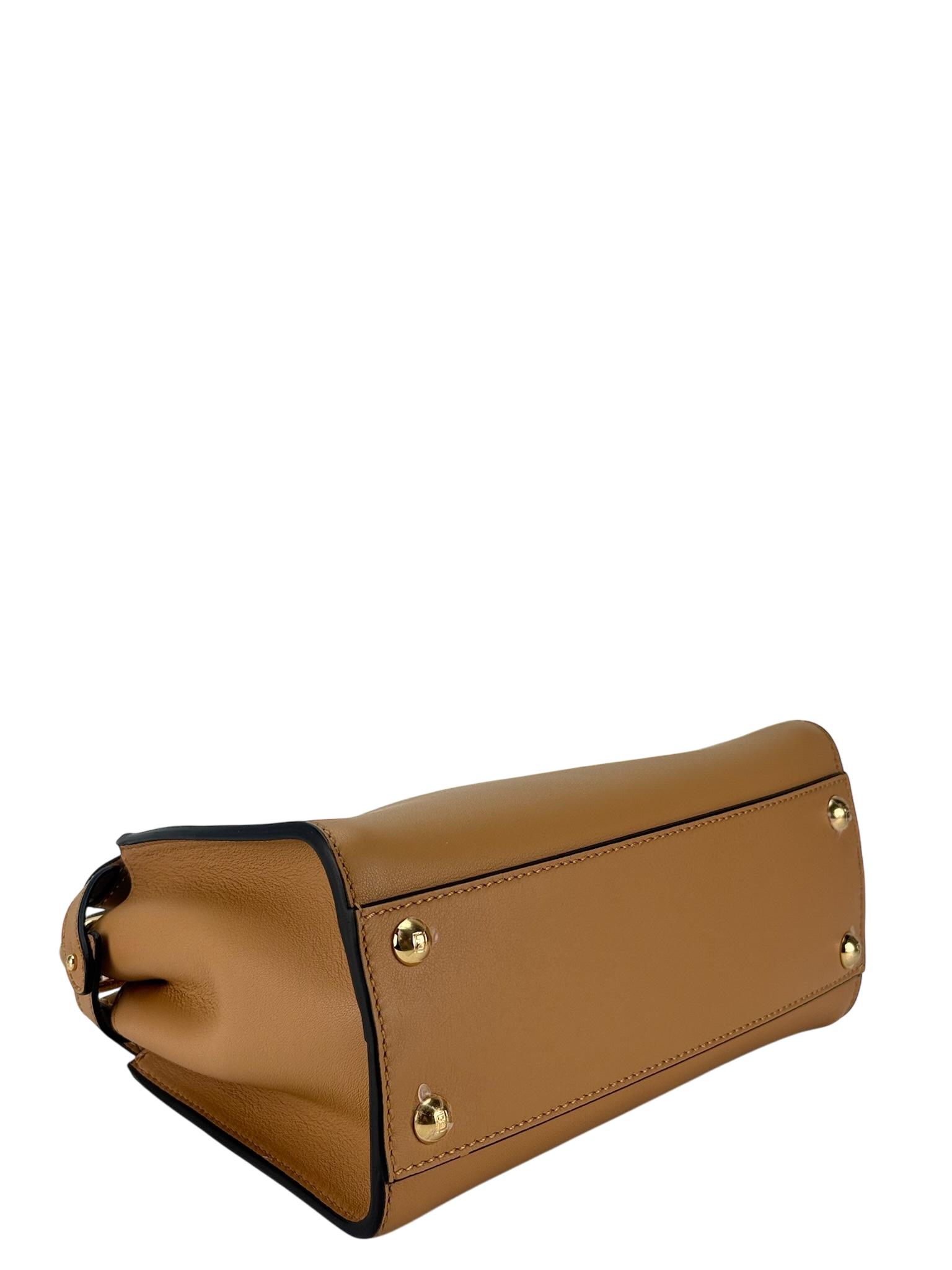 FENDI - Peekaboo Soft Small Brown Calfskin Leather bag Gold Hardware