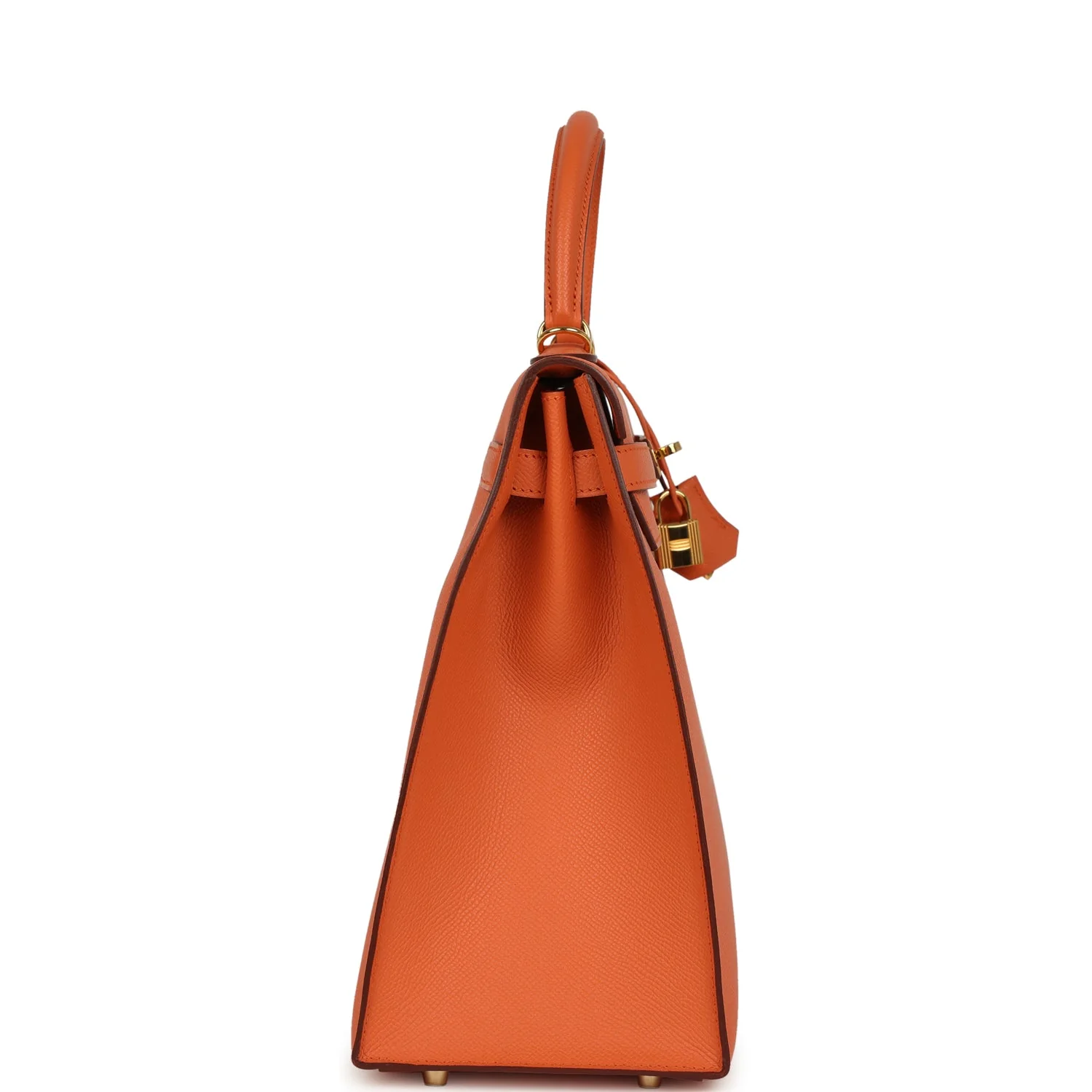 Pre-owned Hermes Kelly Sellier 35 Mango Epsom Gold Hardware