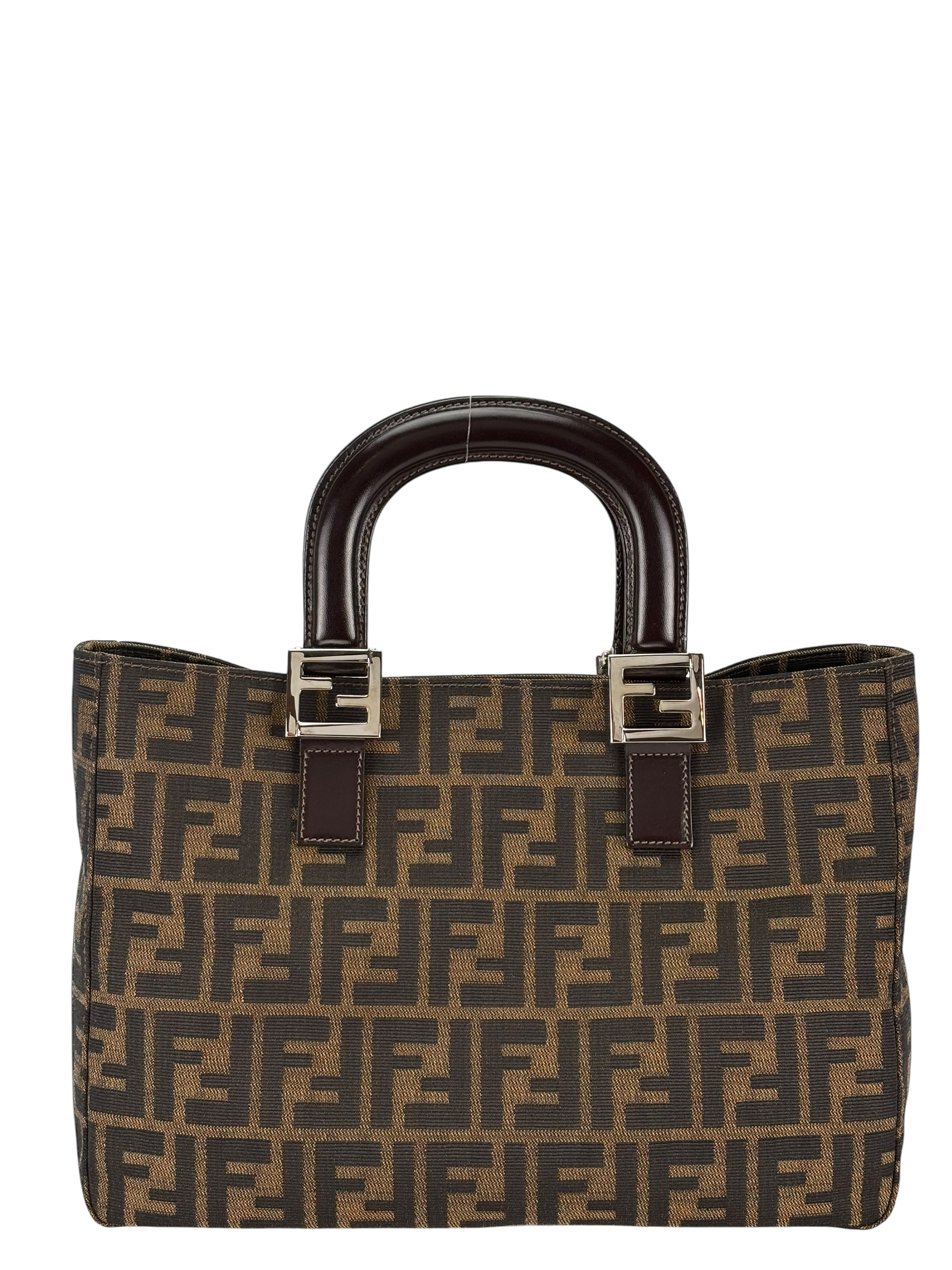 FENDI - Brown Canvas Tote Zucca Nylon Handbag