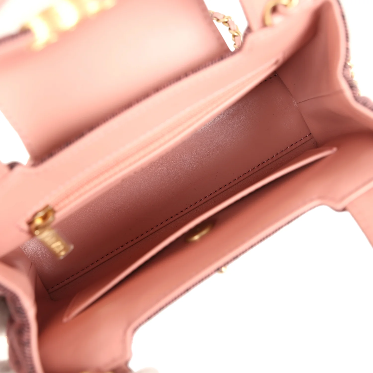 Chanel Small Kelly Shopper Pink Washed Denim Brushed Gold Hardware