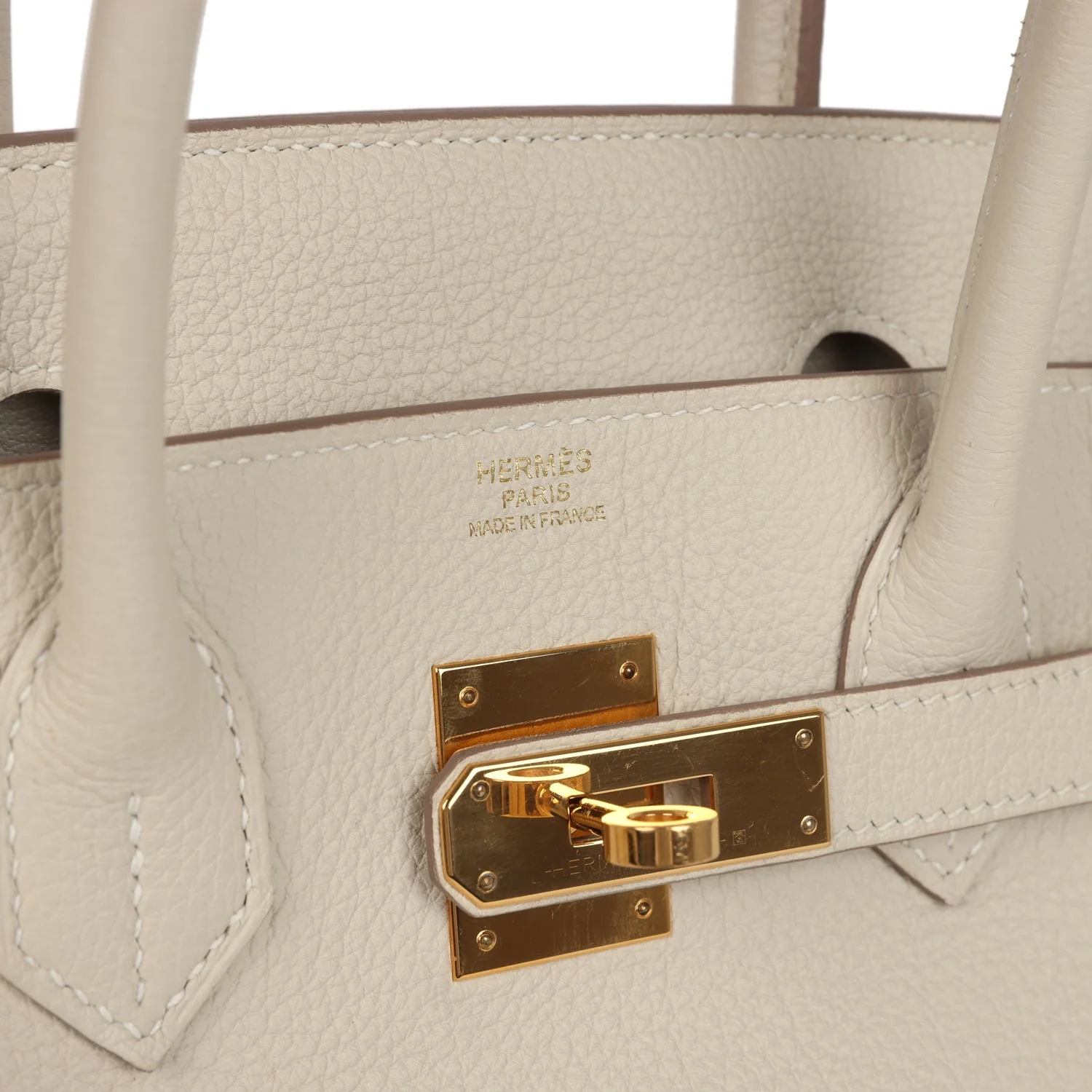 Pre-owned Hermes Birkin 30 Craie Togo Gold Hardware