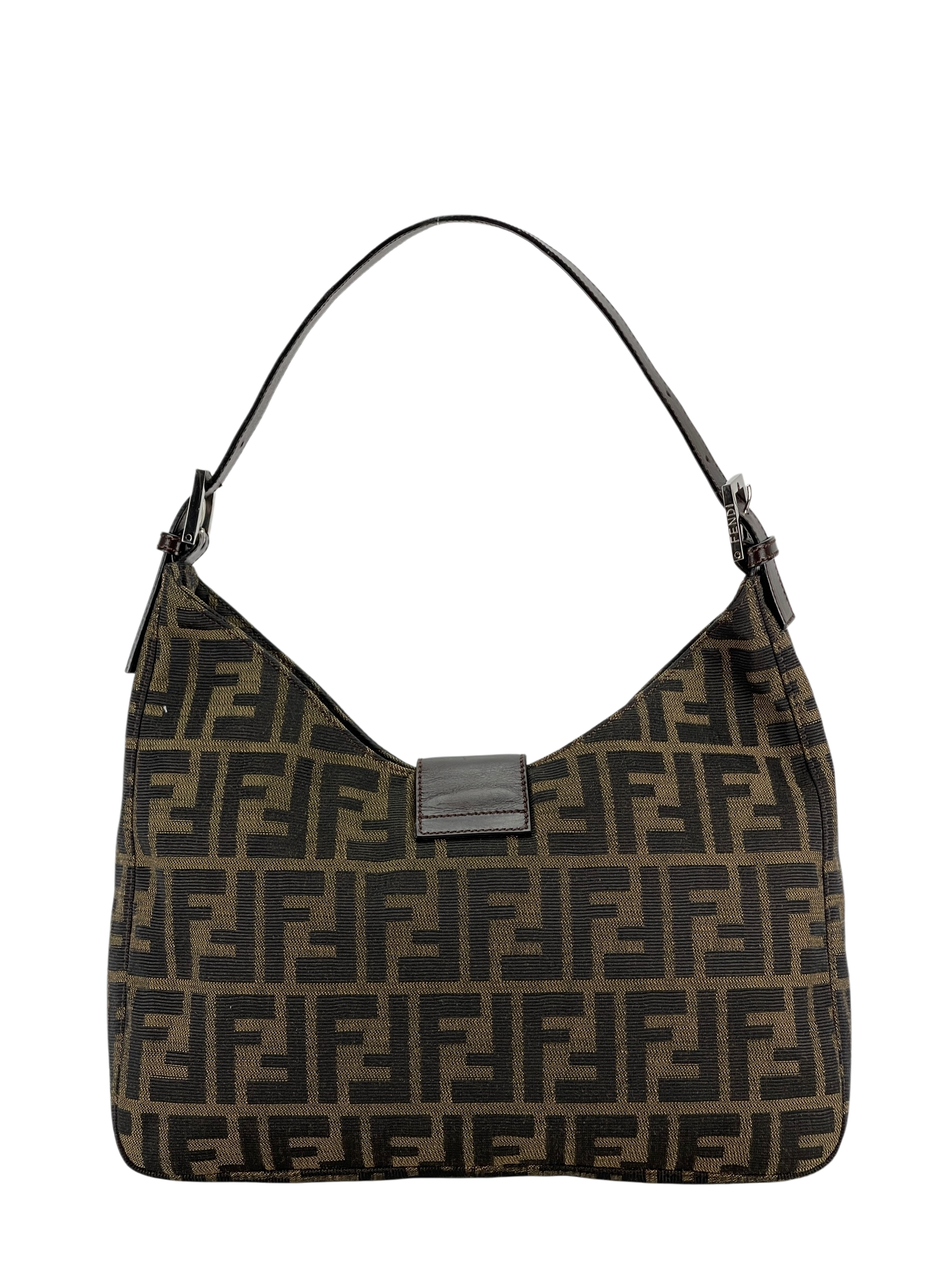 FENDI - Brown Canvas Zucca Shoulder Bag