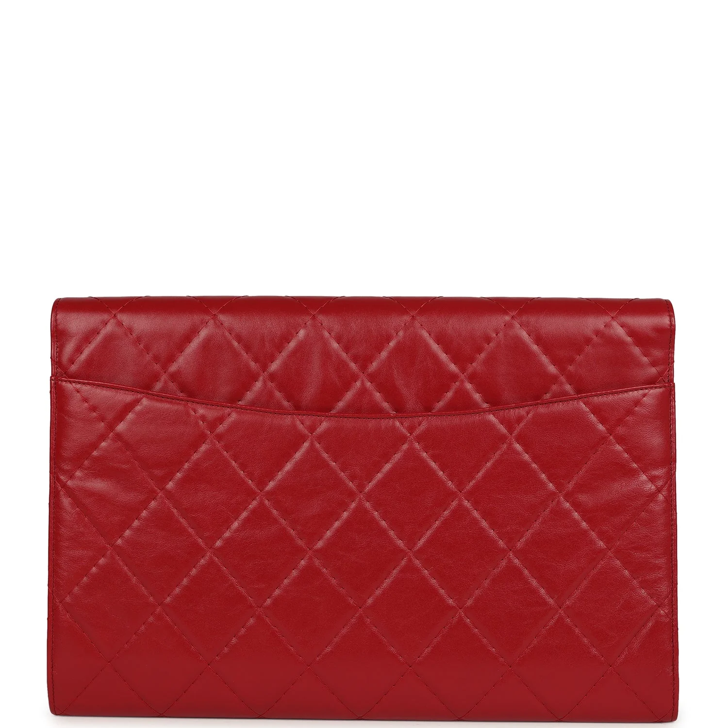 Chanel XXL CC Clutch Red Shiny Crumpled Calfskin Gold Hardware