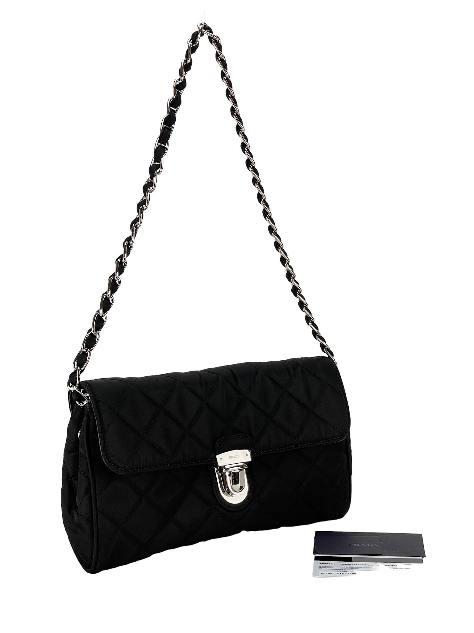 PRADA - Nylon Pushlock Flap Crossbody Bag