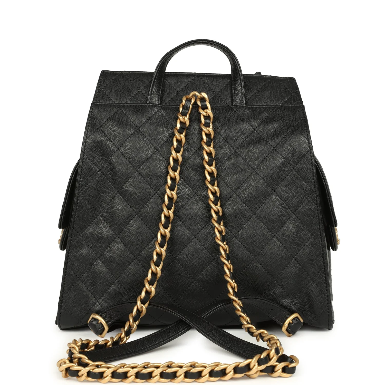 Chanel Large 25 Backpack Black Caviar Antique Gold Hardware