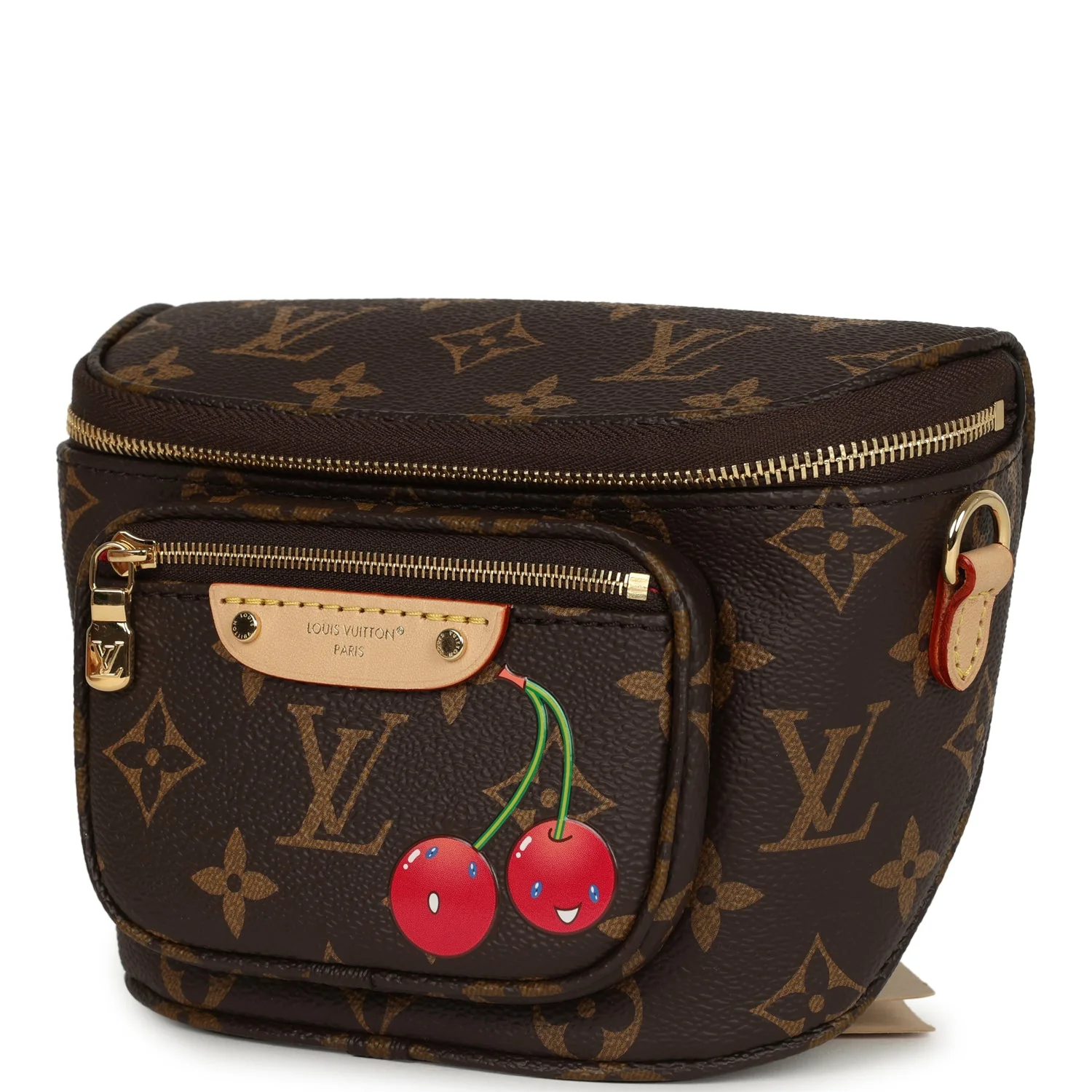 Louis Vuitton X Takashi Murakami Mini Bumbag Cherry Brown Monogram Gold Hardware