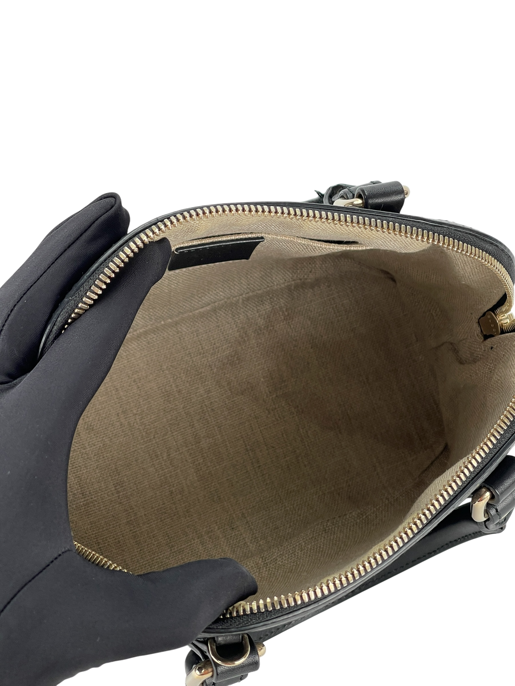 GUCCI - Micro GG Cima Dome Tote Bag Black Calfskin