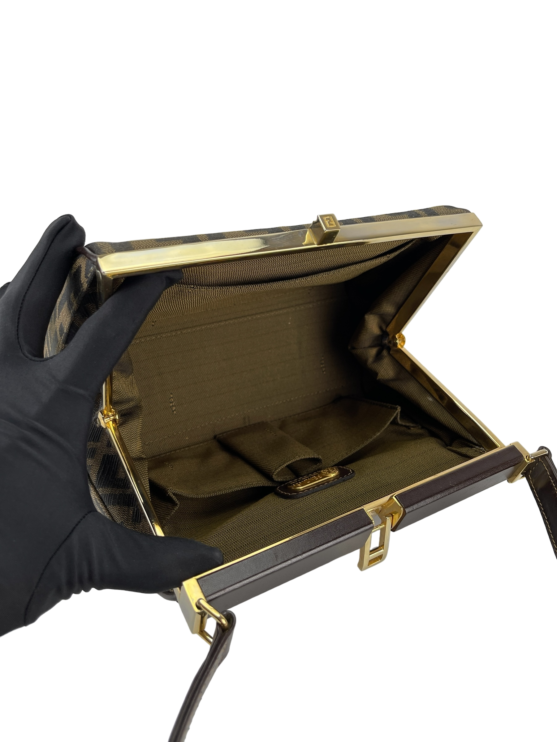 FENDI - Zucca Canvas Top Handle Bag Canvas Handbag