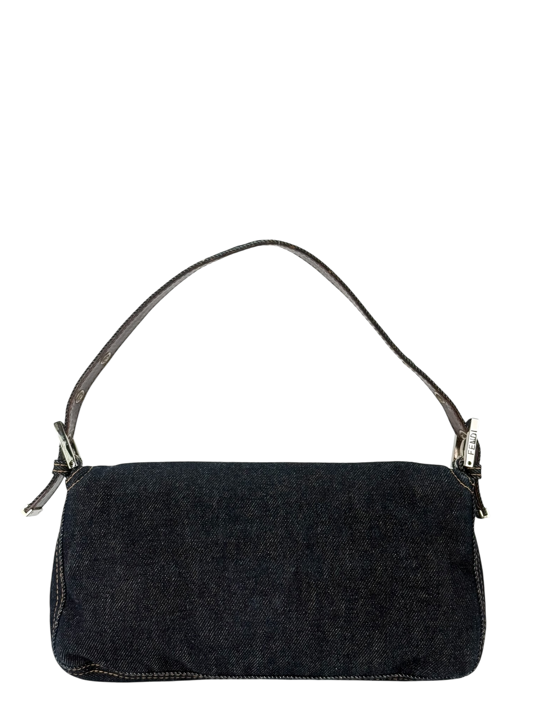 FENDI - Dark Denim Baguette Bag Silver Hardware
