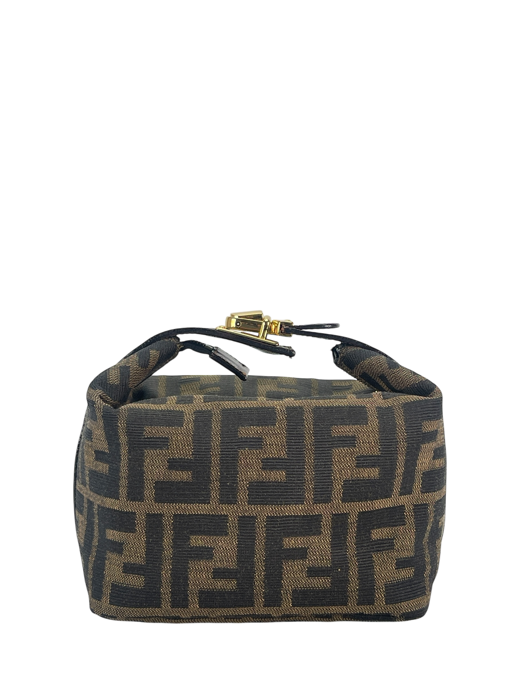 FENDI - Zucca Brown Jacquard Mini Vanity Pouch Handbag