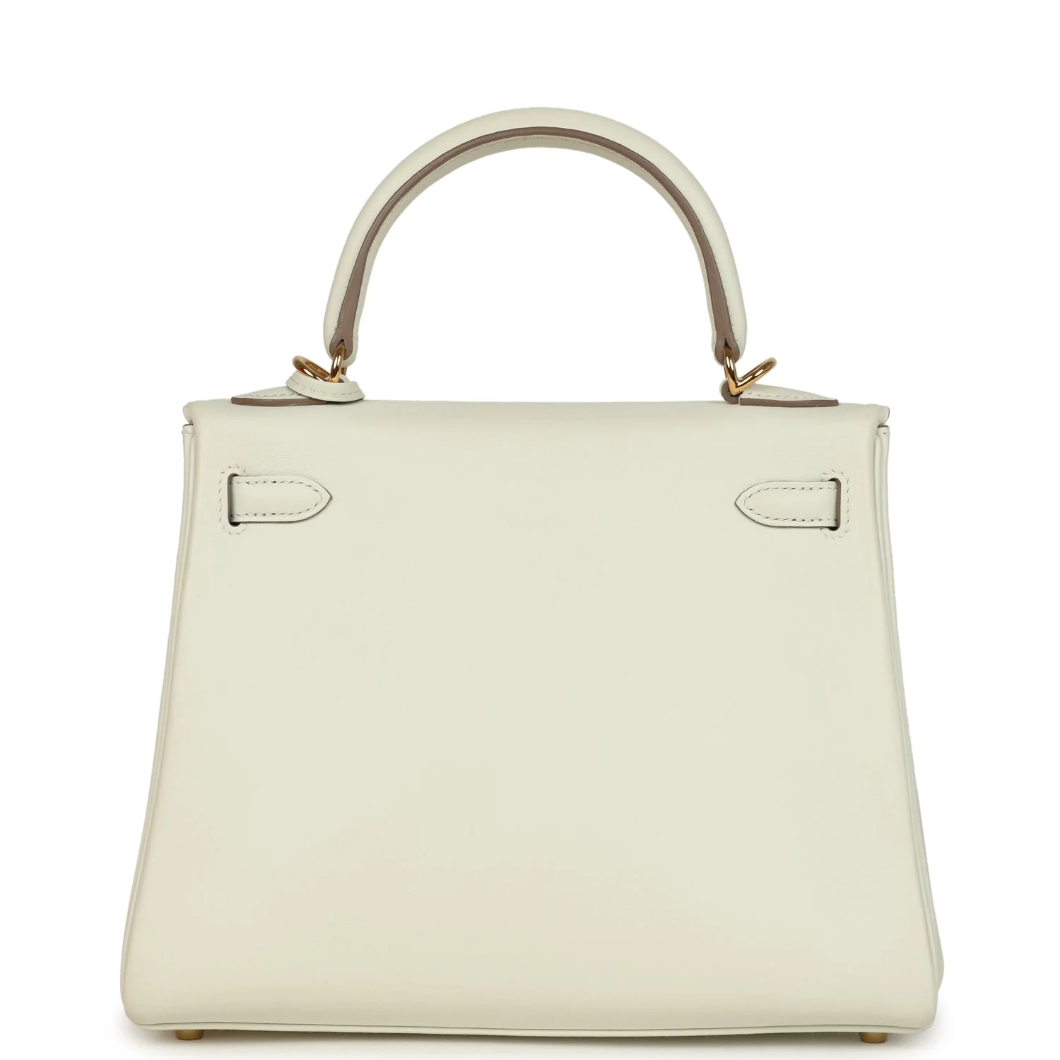 Pre-owned Hermes Kelly Retourne 25 Mushroom Swift Gold Hardware