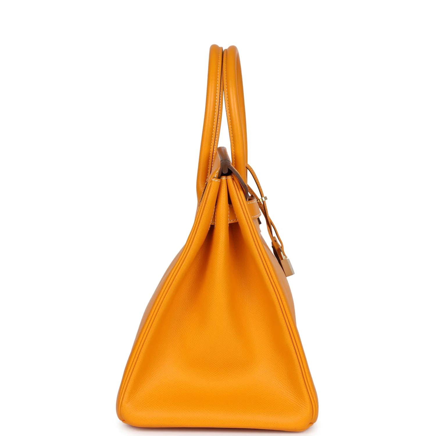 Pre-owned Hermes Birkin 35 Jaune D'or Candy Epsom Permabrass Hardware