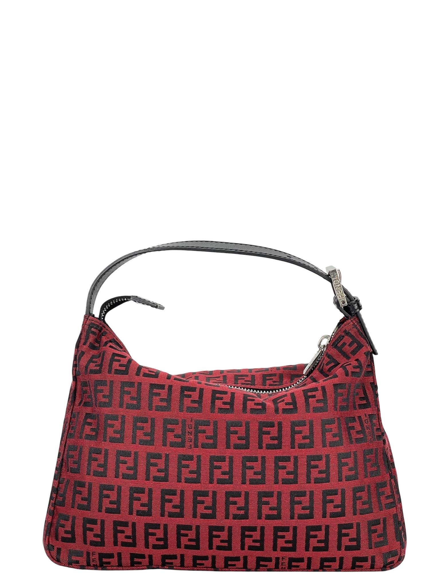 FENDI - Red Canvas Zucchino Pochette Handbag