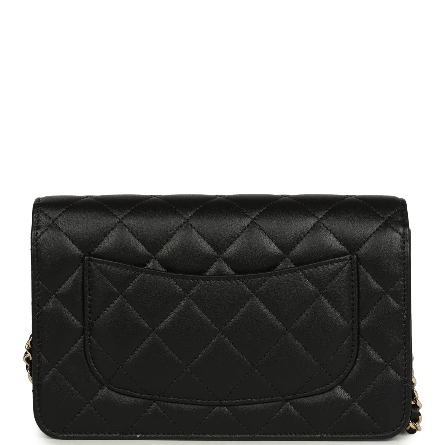 Chanel Wallet On Chain WOC Black Lambskin Light Gold Hardware
