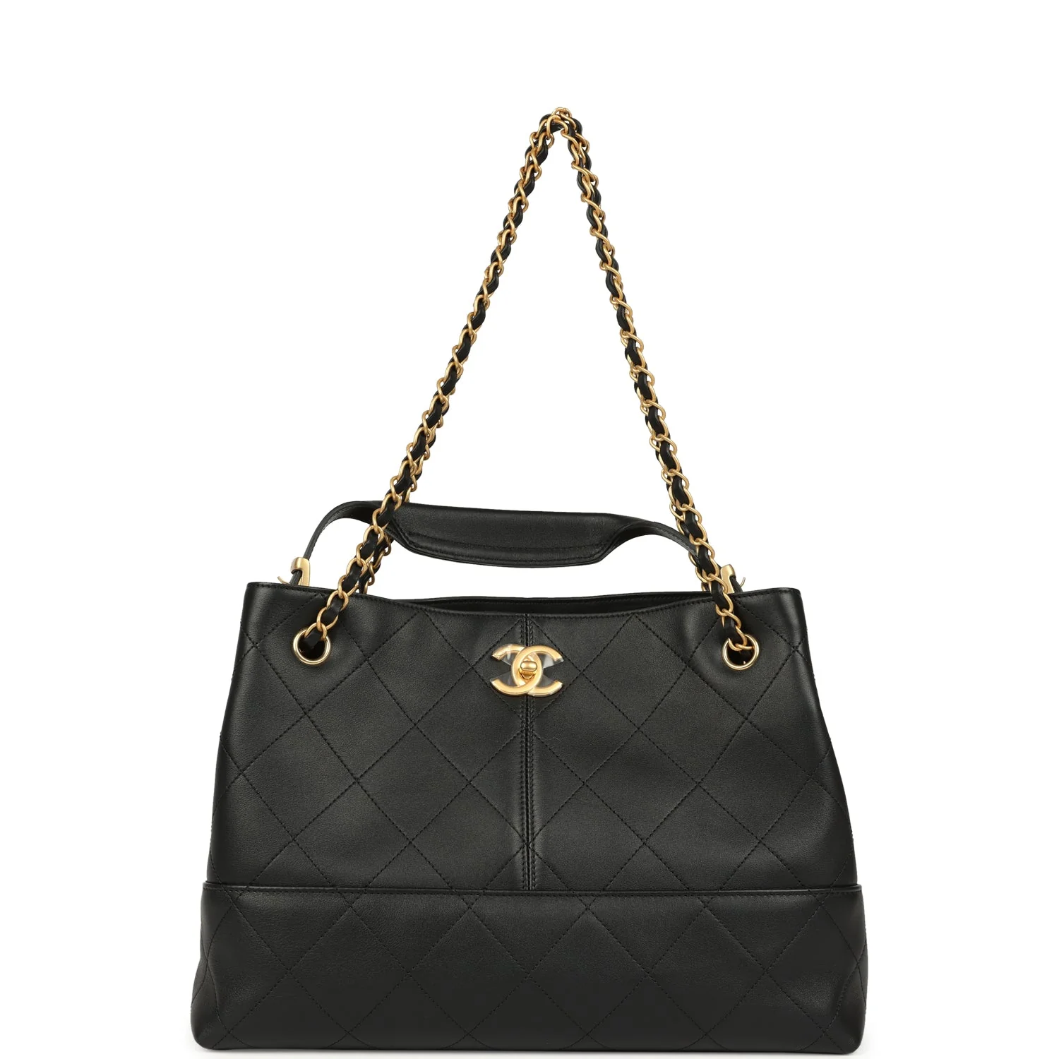 Chanel Small Coco Hobo Bag Black Calfskin Antique Gold Hardware