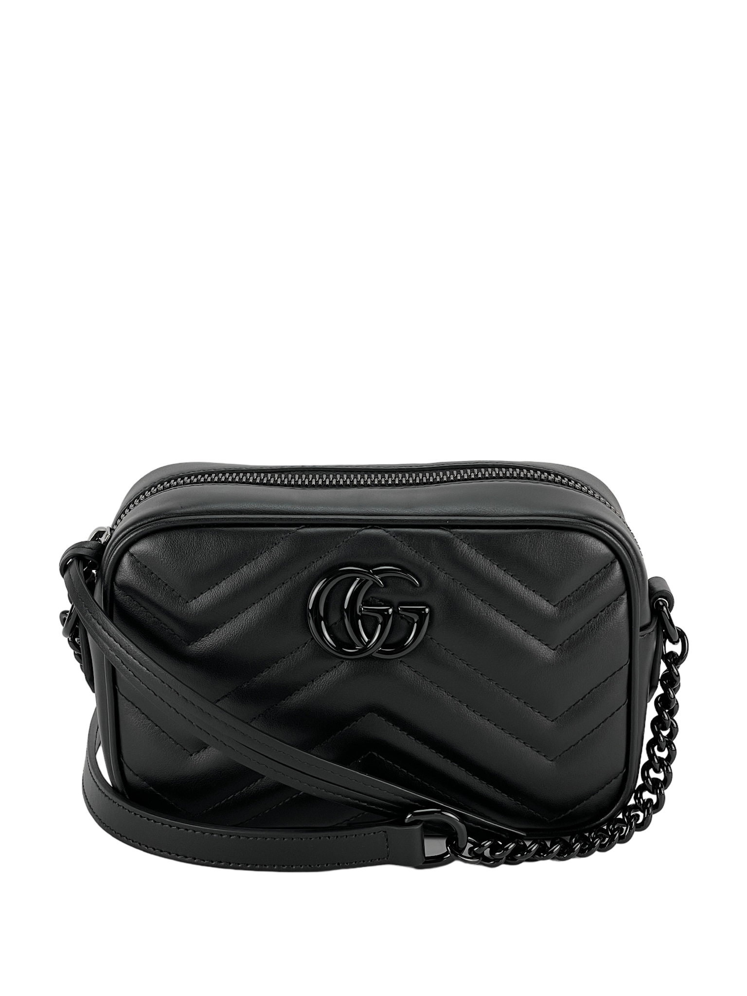 GUCCI - Black GG Marmont Camera Bag