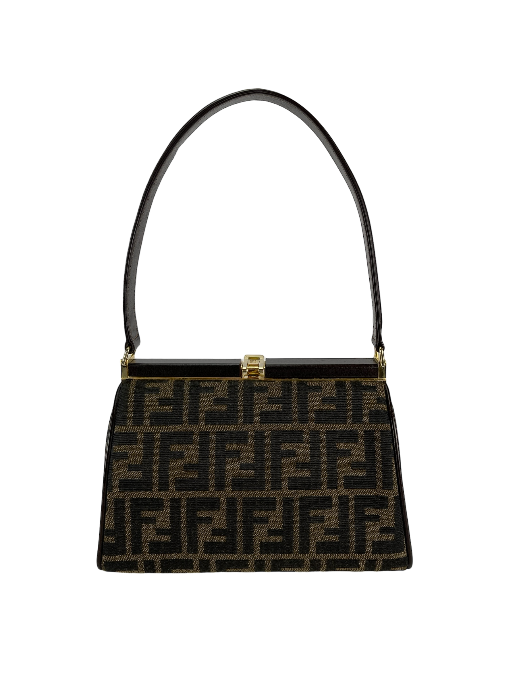 FENDI - Zucca Canvas Top Handle Bag Canvas Handbag
