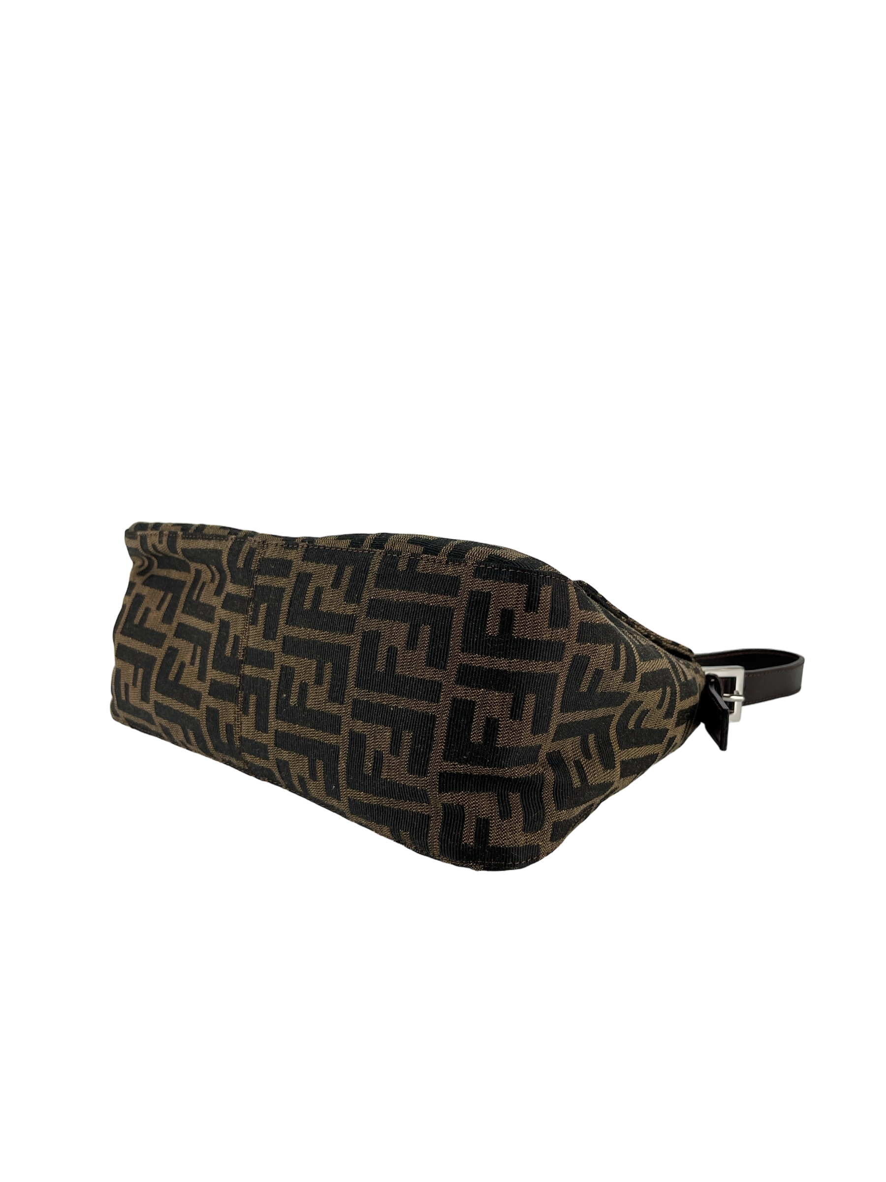 FENDI - Brown Zucca Mamma Baguette Handbag Silver Hardware