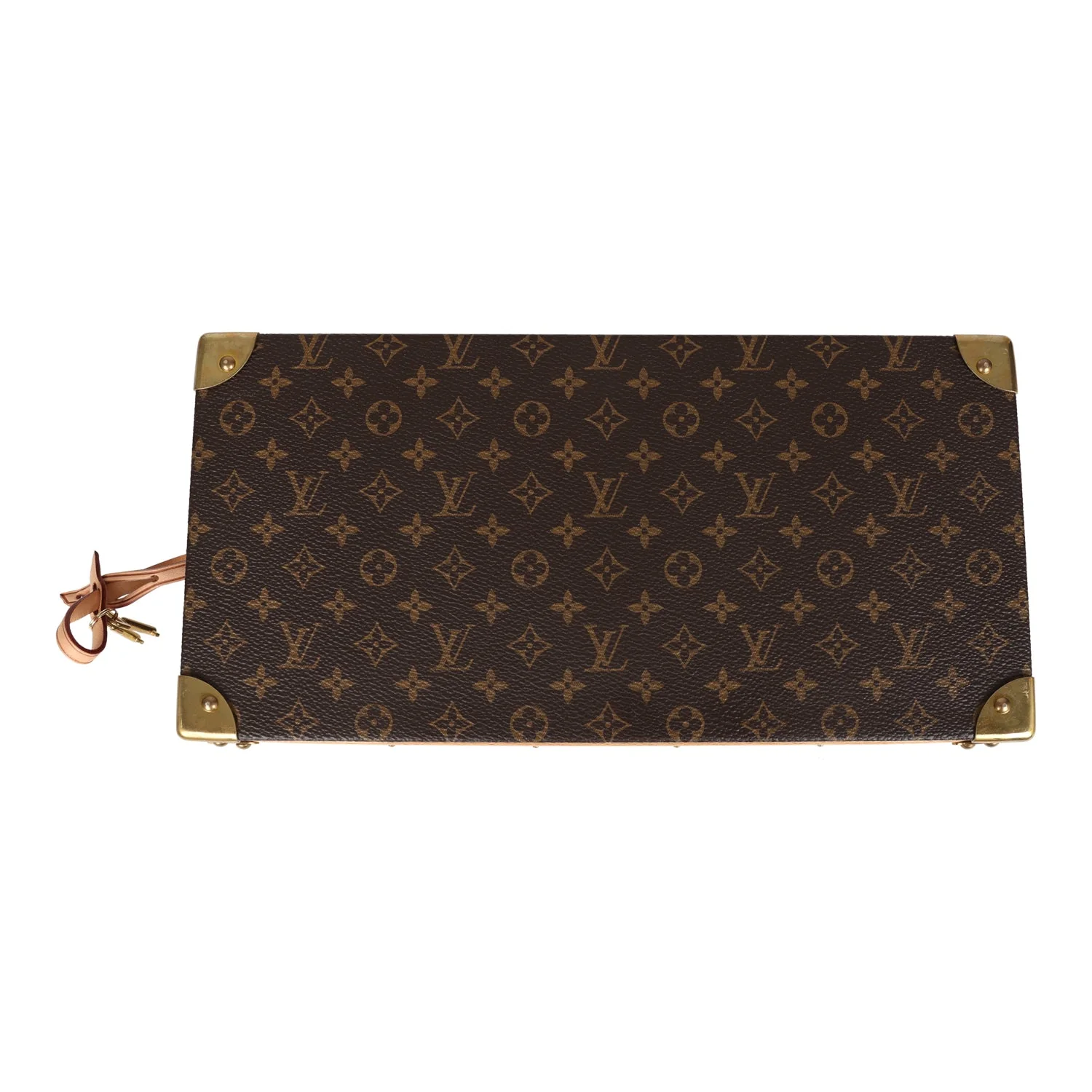 Pre-owned Louis Vuitton Malle Fleurs Trunk Brown Monogram Brass Hardware
