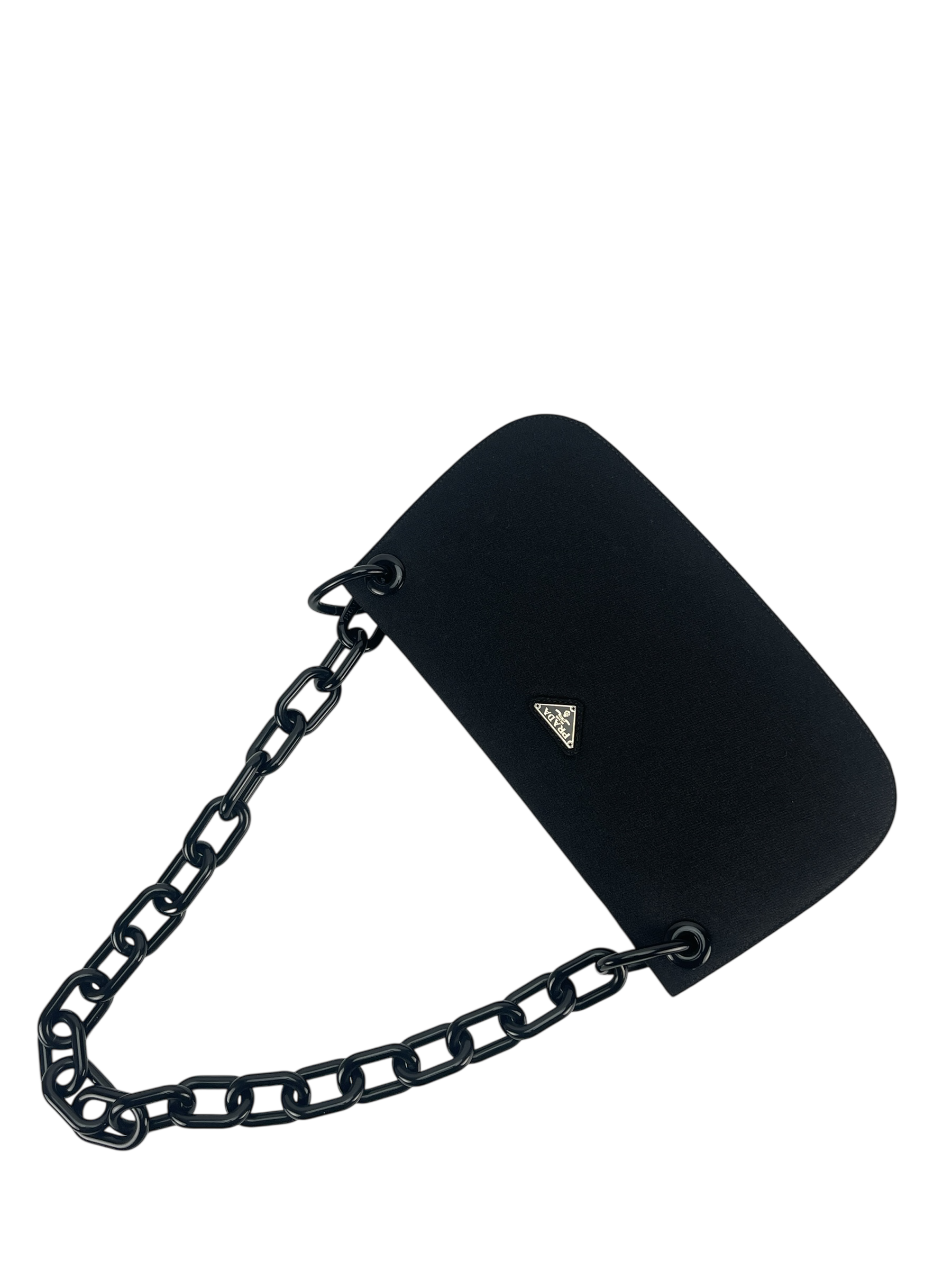 PRADA - Black Nylon Plastic Chain Shoulder Bag