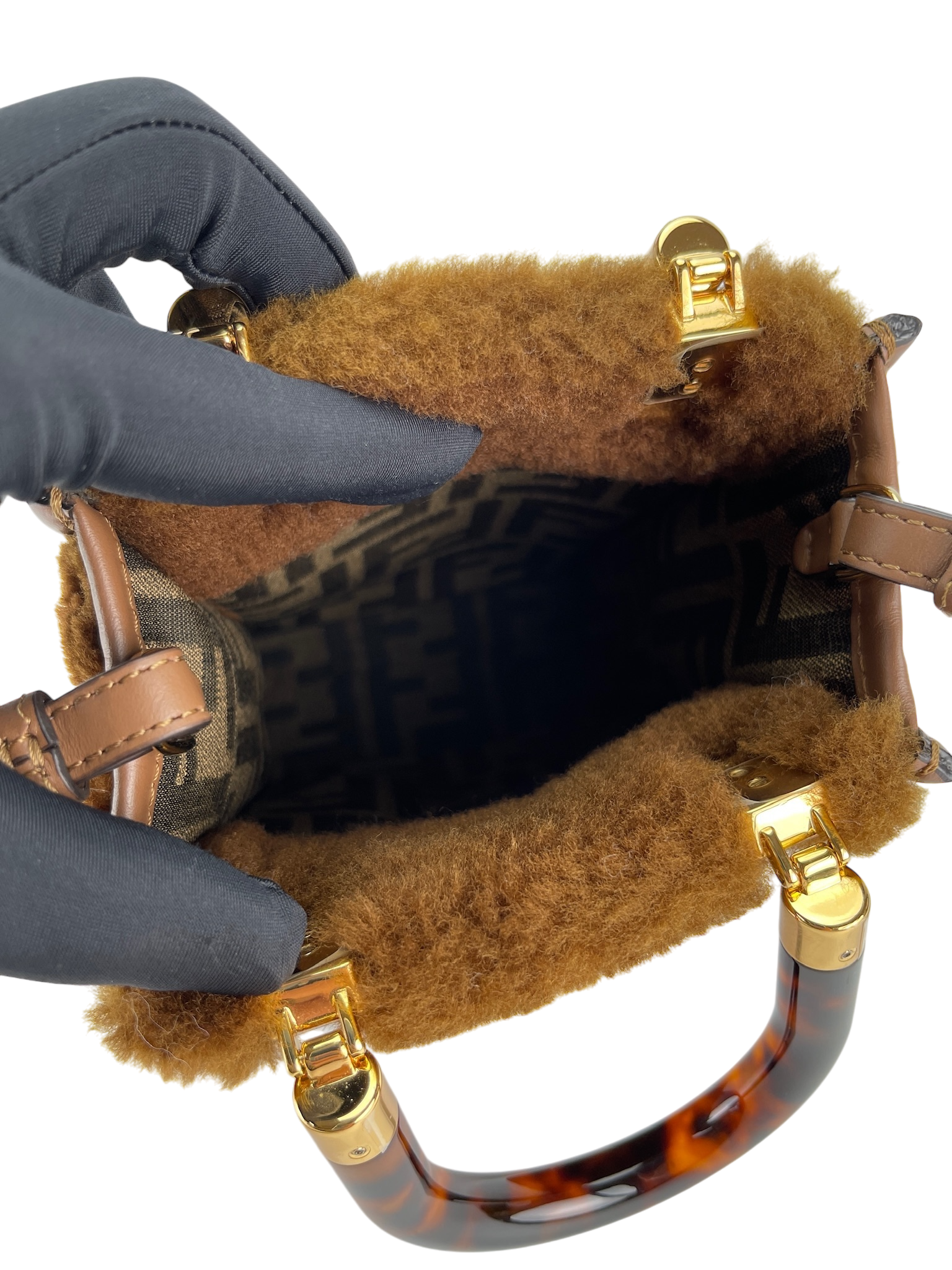 FENDI - Sunshine Logo Fur Mini Tote Bag