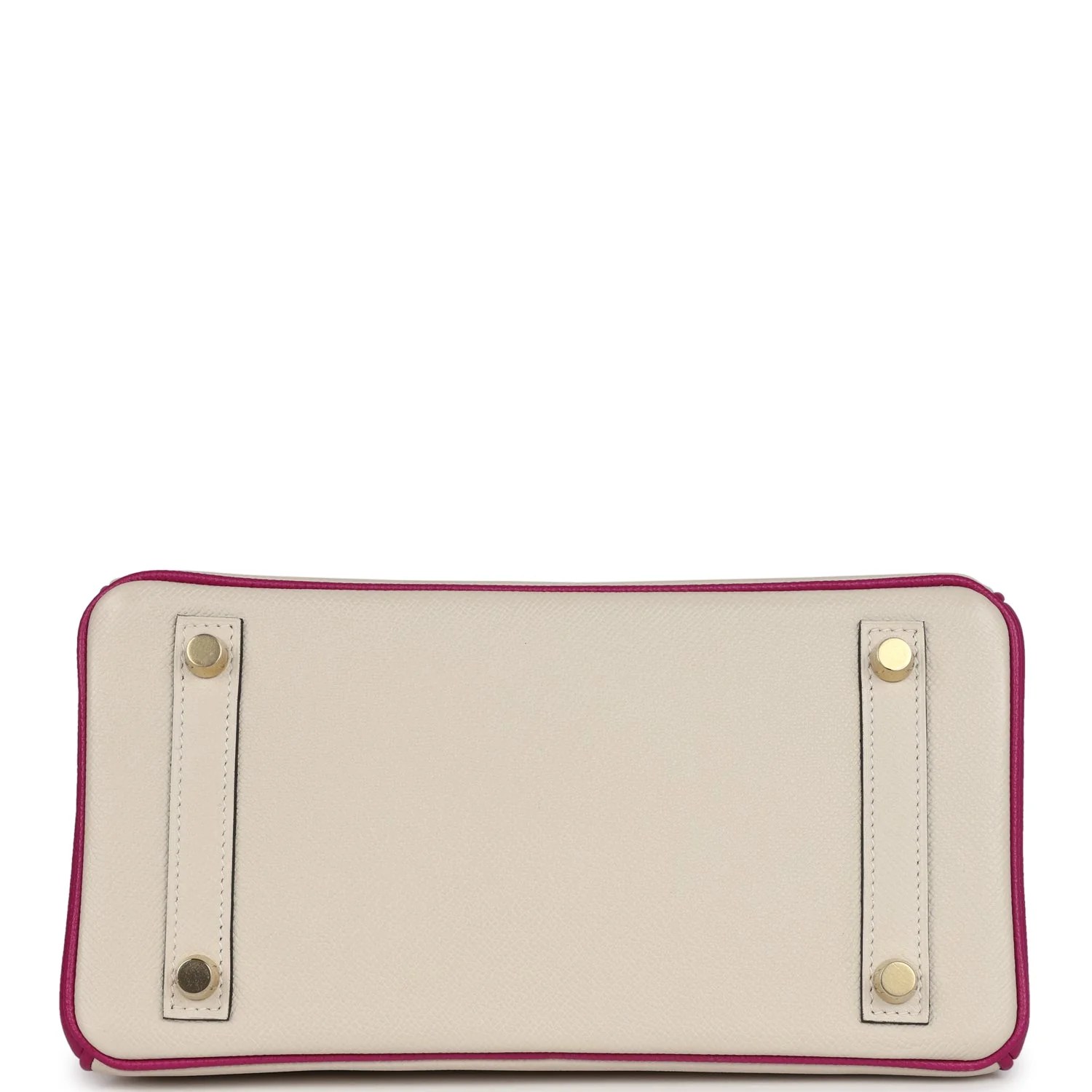 Hermes Special Order (HSS) Birkin 25 Craie and Rose Pourpre Epsom Brushed Gold Hardware