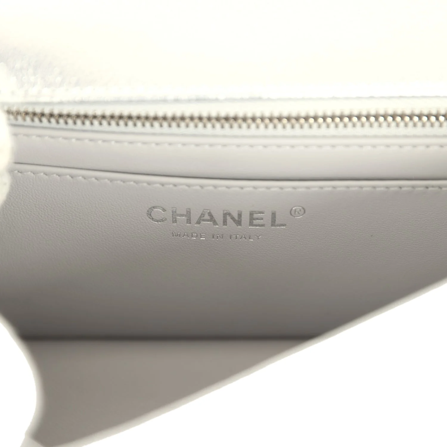 Chanel Mini CC Crush Flap Bag Silver Metallic Caviar Silver Hardware