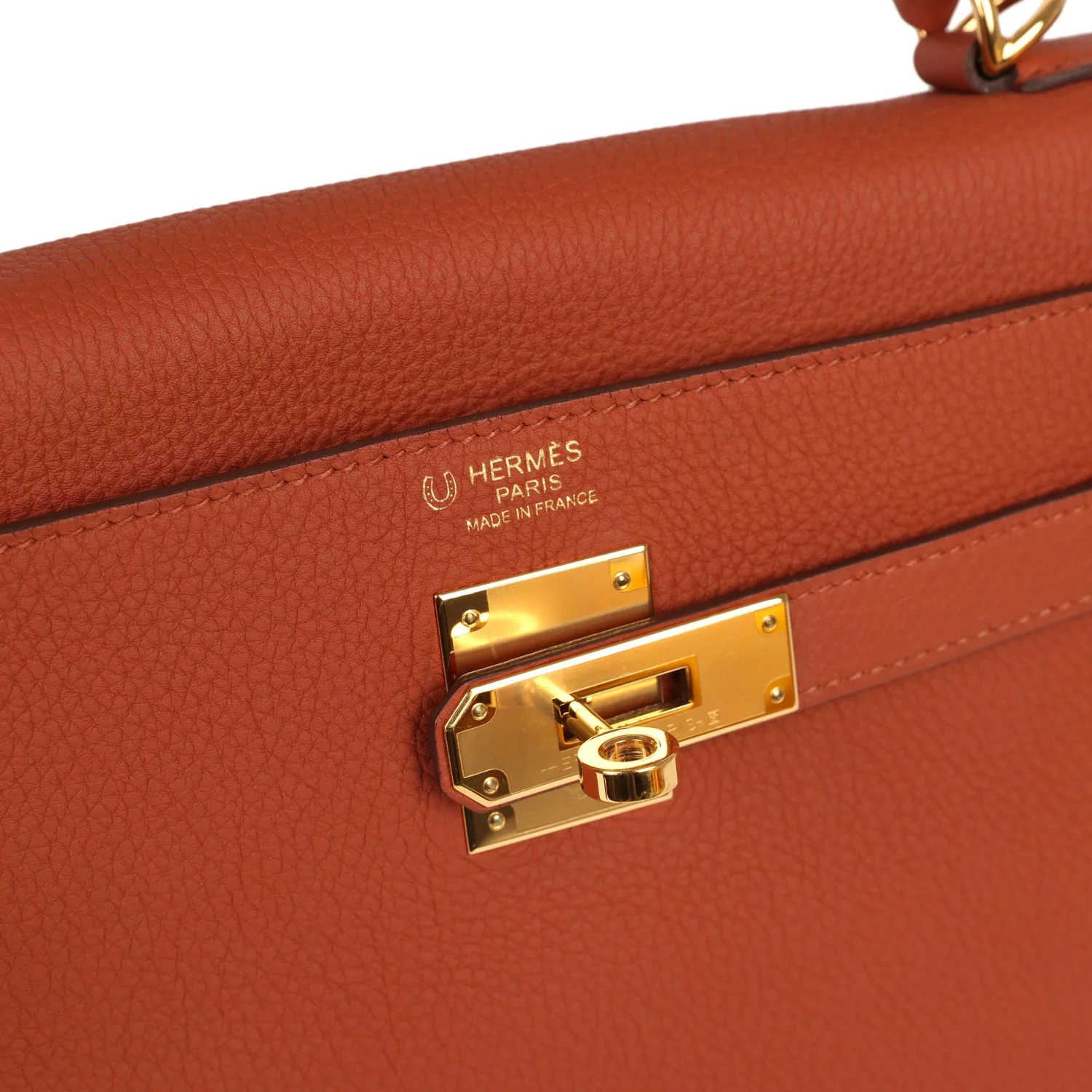 Pre-owned Hermes Special Order (HSS) Kelly Retourne 32 Cuivre Verso Togo Gold Hardware