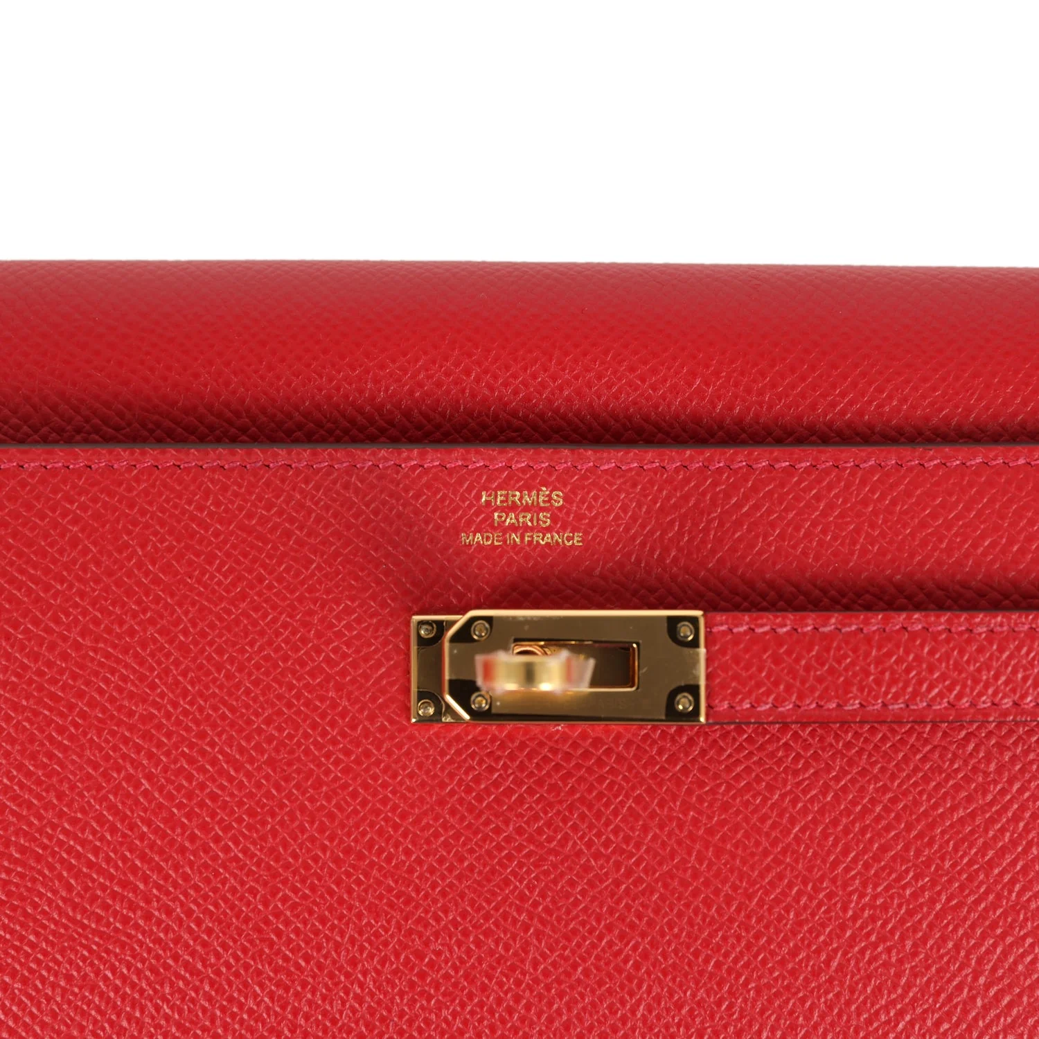 Hermes Kelly Wallet To Go Rouge Casaque Epsom Gold Hardware