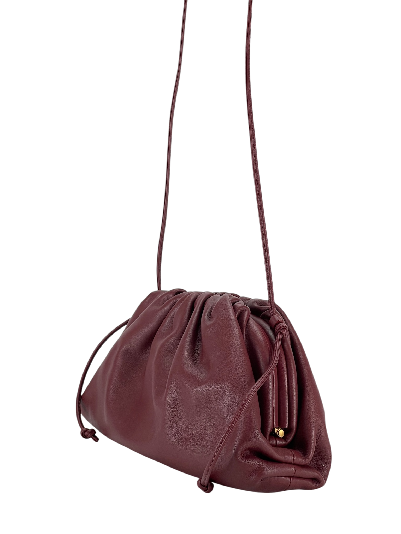 BOTTEGA VENETA - The Mini Pouch Bordeaux Claret Butter Calfskin