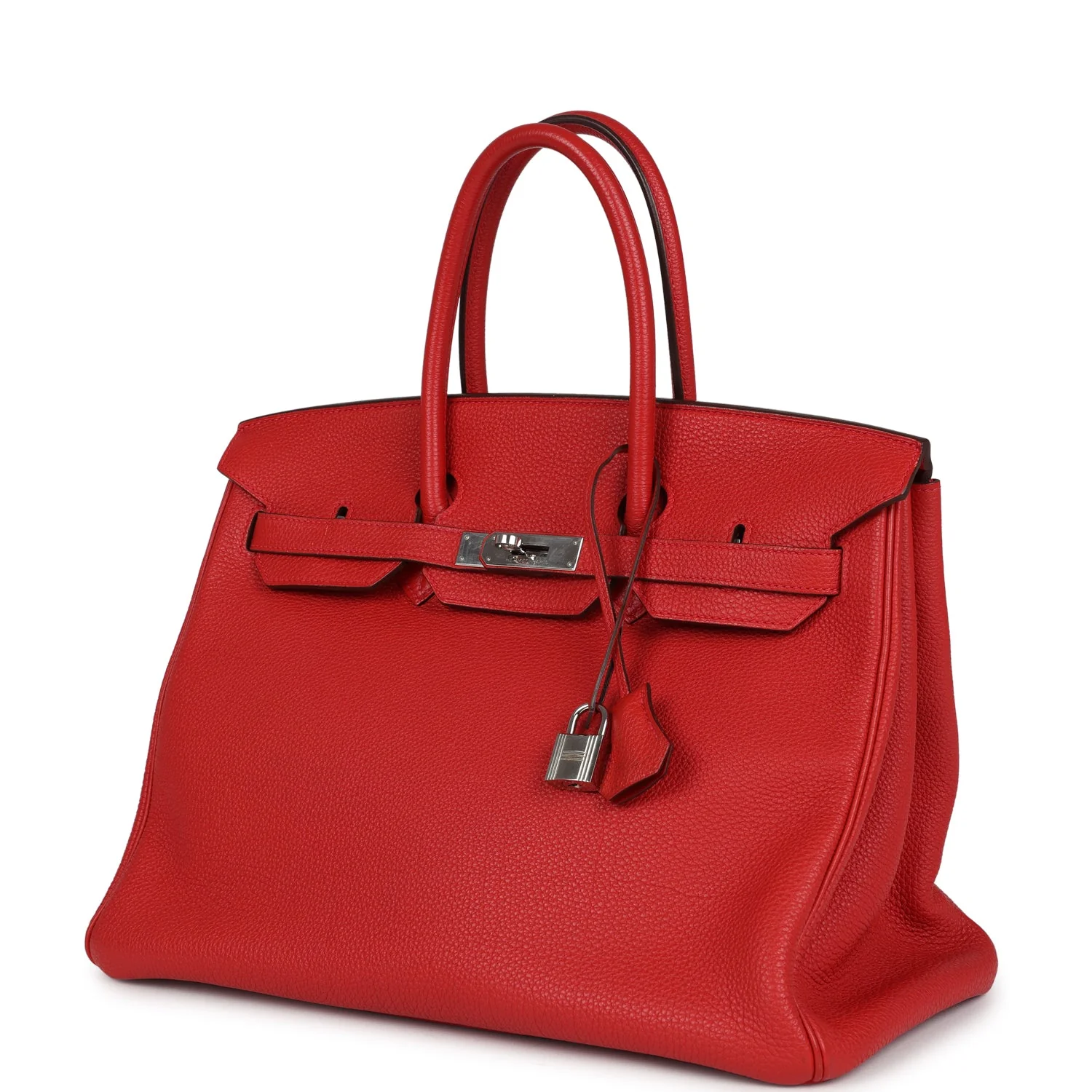 Pre-owned Hermes Birkin 35 Geranium Togo Palladium Hardware