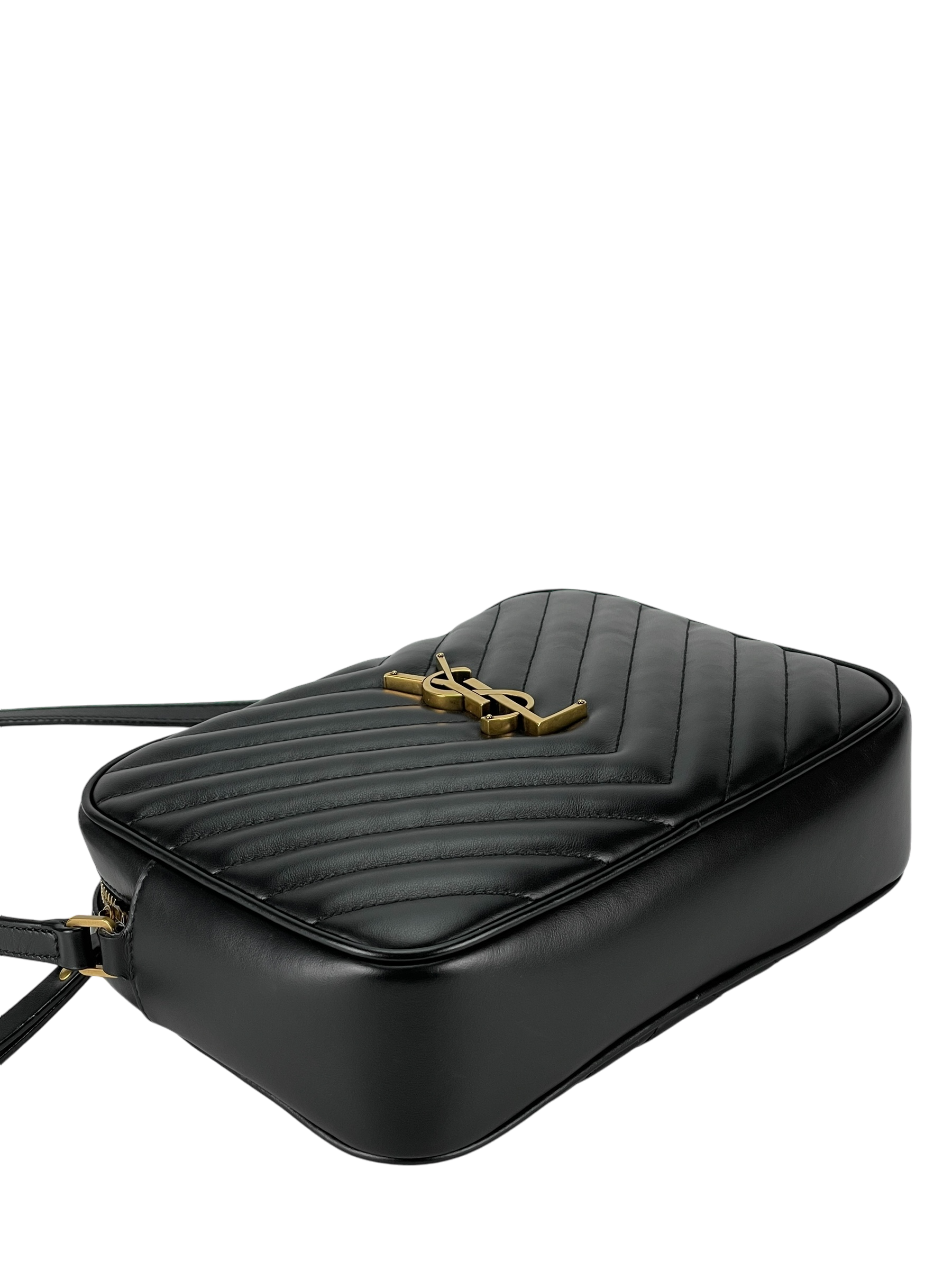 SAINT LAURENT - Calfskin Matelasse Lou Camera Bag Deep Marine