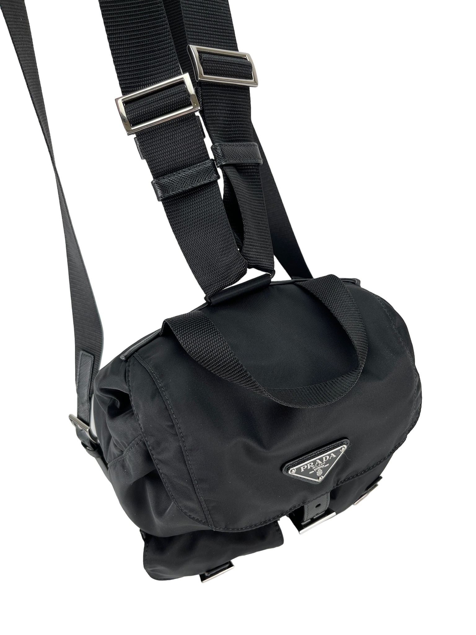 PRADA - Black Re-Nylon Backbag Small